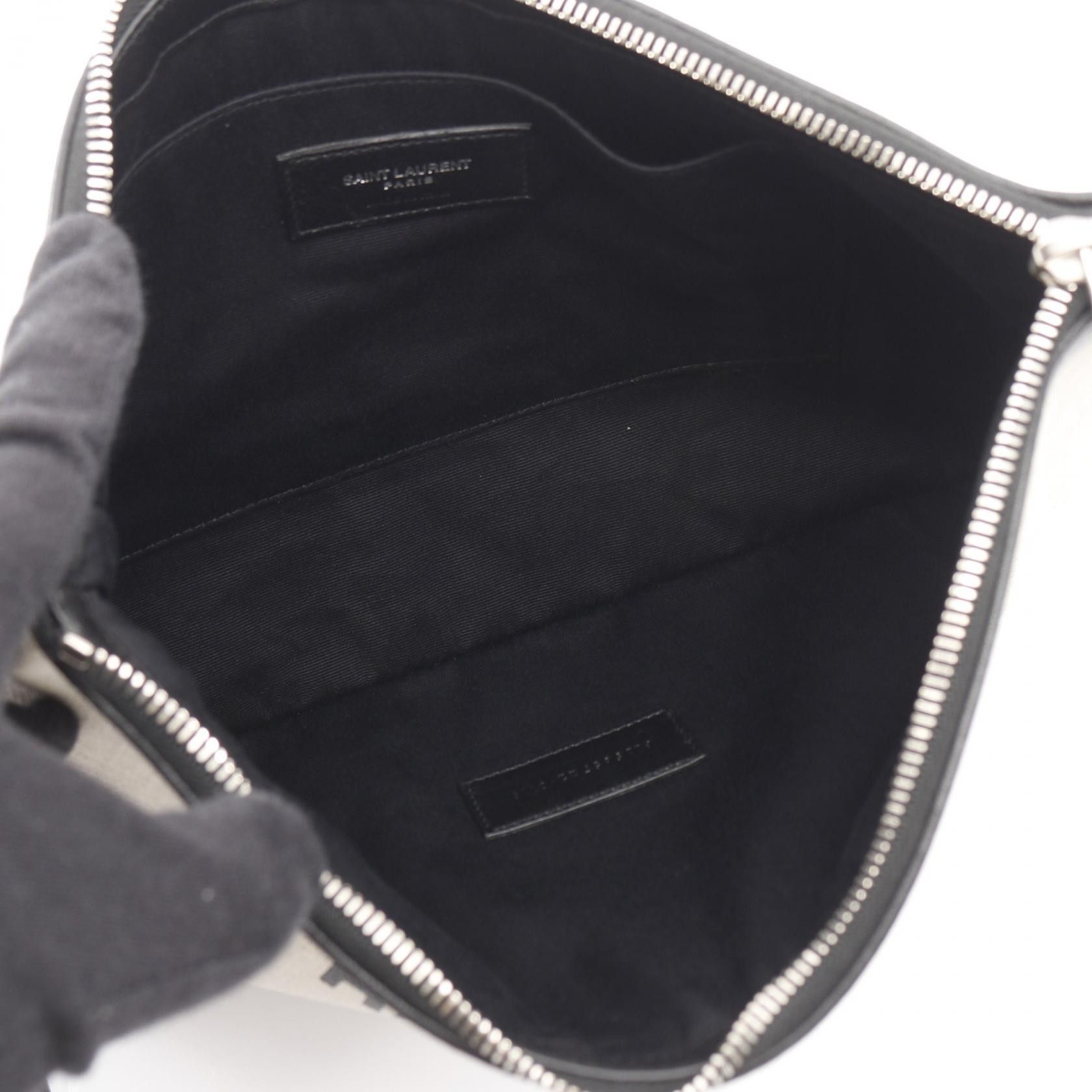 Yves Saint Laurent Yves Saint Laurent Saint Laurent Paris Rive Gauche Canvas Leather Clutch Bag Textile Clutch Bag 565722 DUTY FREE for USA Size ONE SIZE - 3 Thumbnail