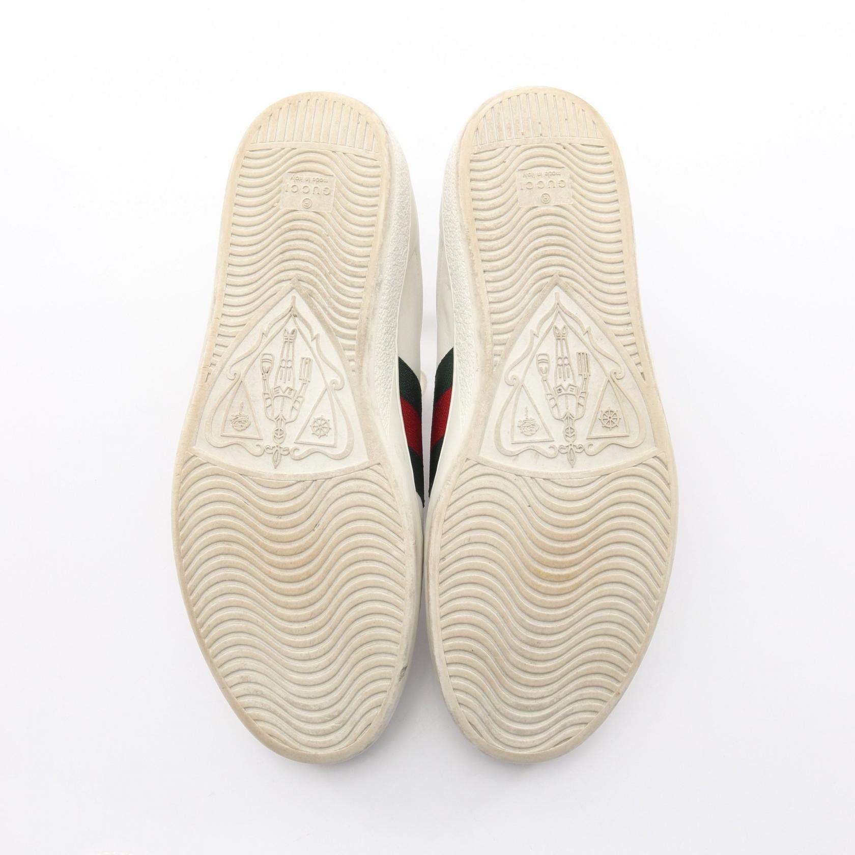 Gucci Gucci Gucci Embroidery Leather Sneakers Leather Shoes 456230 DUTY FREE for USA Size ONE SIZE - 4 Thumbnail