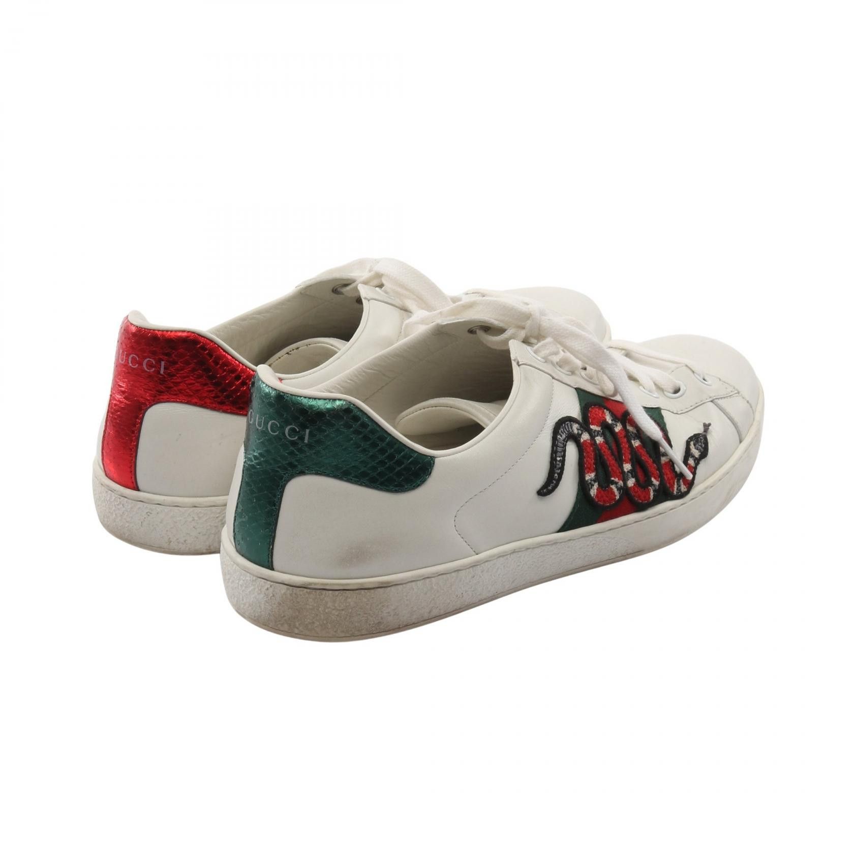 Gucci Gucci Gucci Embroidery Leather Sneakers Leather Shoes 456230 DUTY FREE for USA Size ONE SIZE - 2 Thumbnail