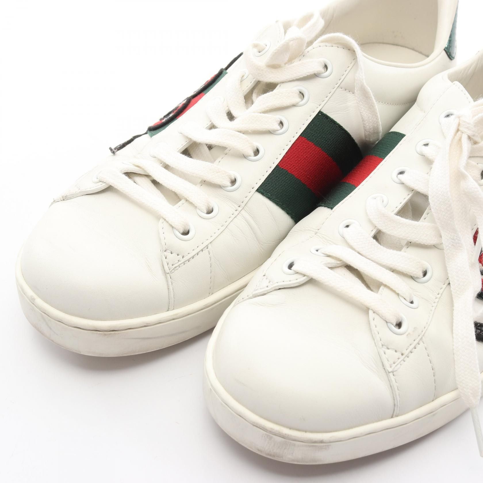 Gucci Gucci Gucci Embroidery Leather Sneakers Leather Shoes 456230 DUTY FREE for USA Size ONE SIZE - 8 Thumbnail