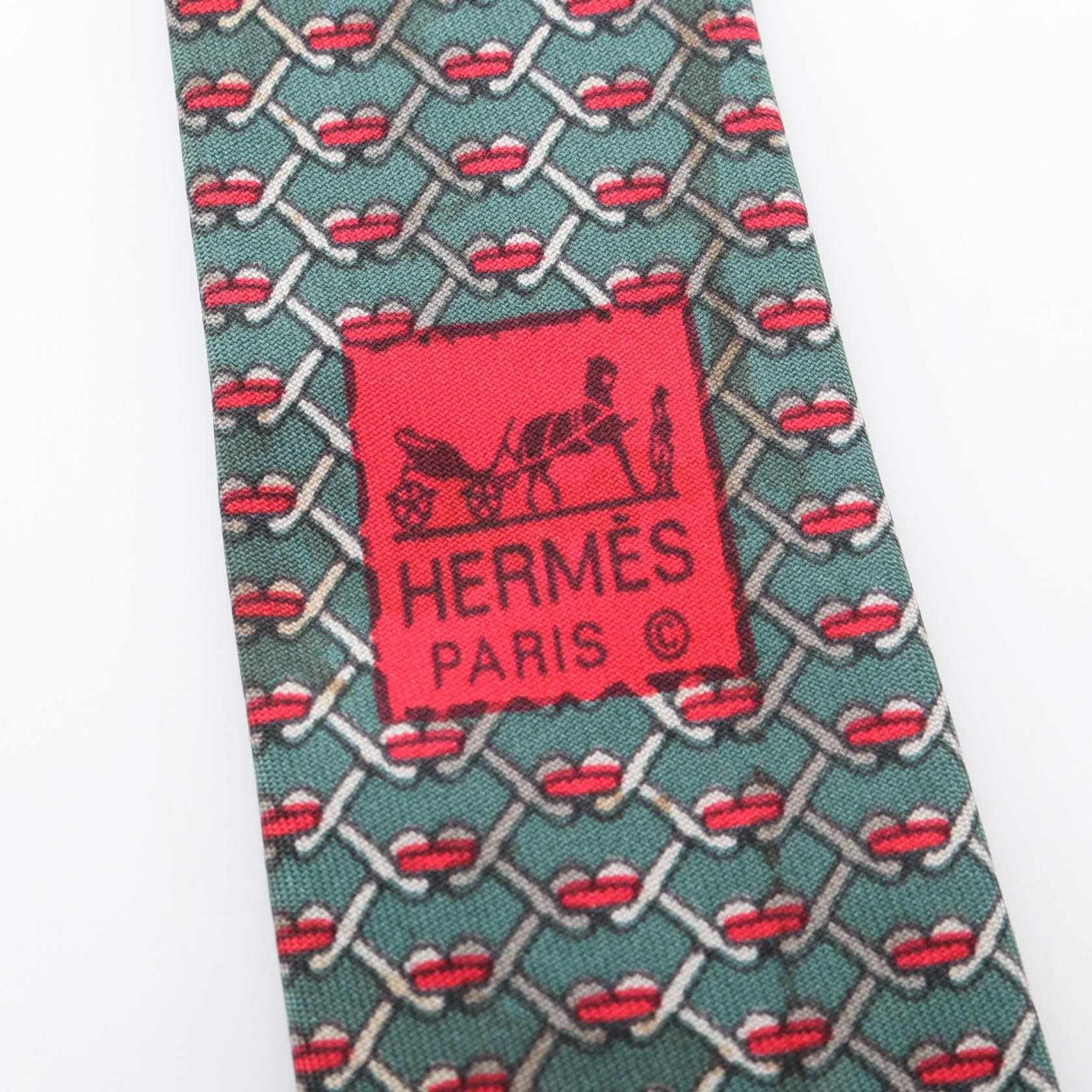 Hermes Hermes Hermes Silk Tie Textile Necktie 7060TA DUTY FREE for USA Size ONE SIZE - 4 Thumbnail