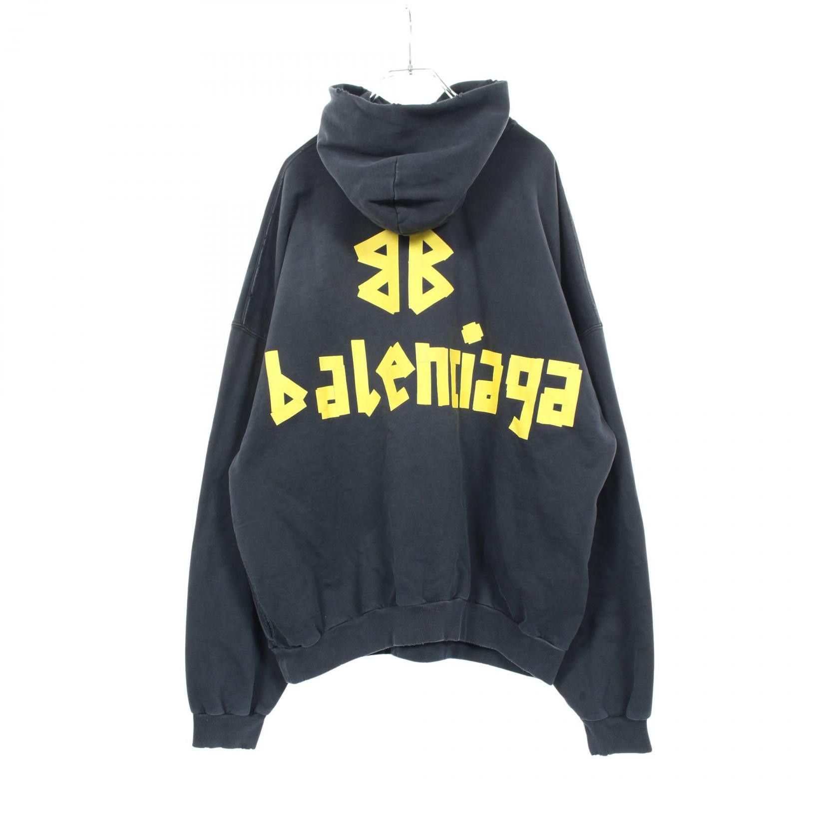 Balenciaga Balenciaga Balenciaga TAPE TYPE RIPPED POCKET HOODIE Cotton Hoodie Textile Sweatshirts & Hoodies 744190 DUTY FREE for USA Size ONE SIZE - 2 Thumbnail