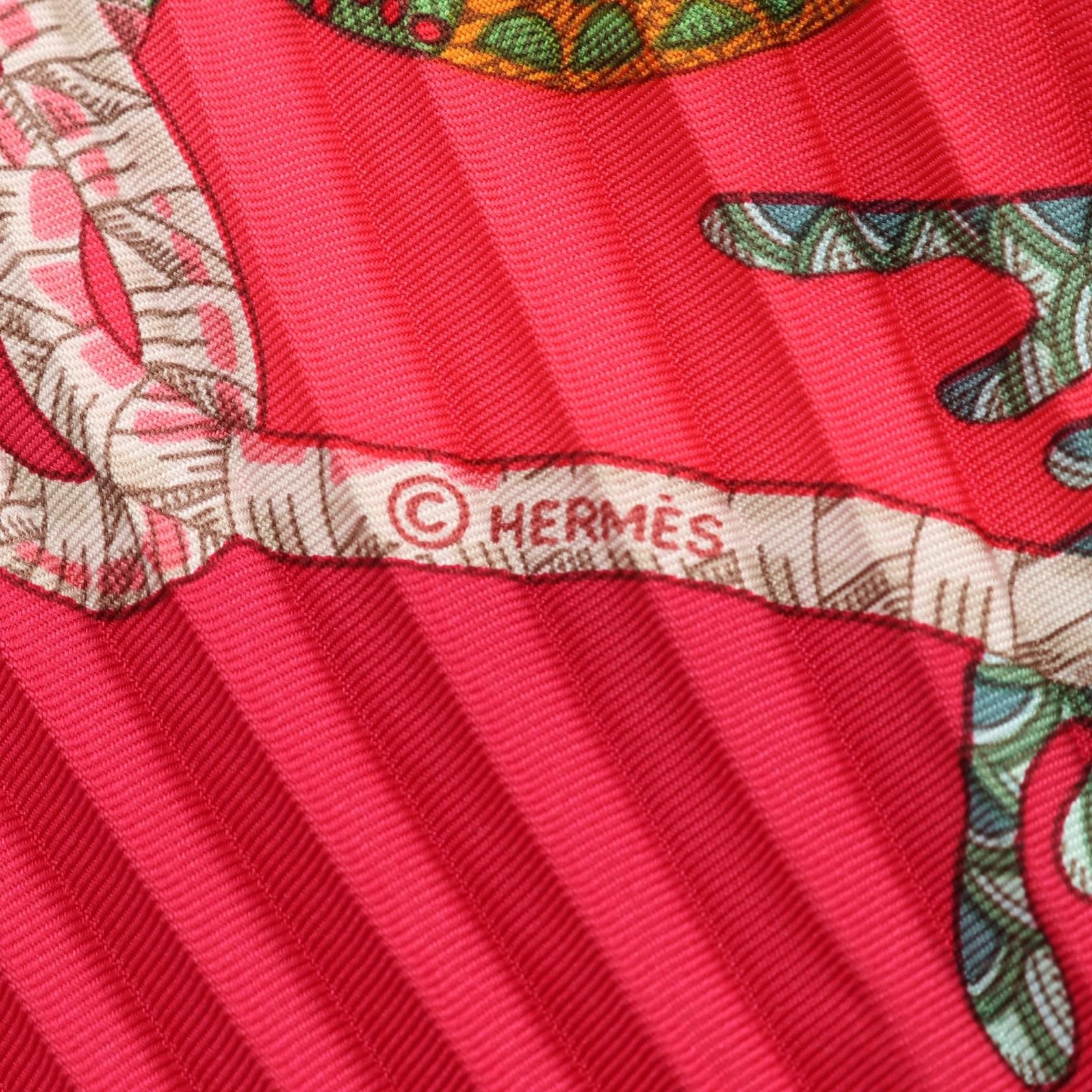 Hermes Hermes Hermes Carre Plisse Grands Fonds Silk Scarf Textile Scarf DUTY FREE for USA Size ONE SIZE - 2 Thumbnail