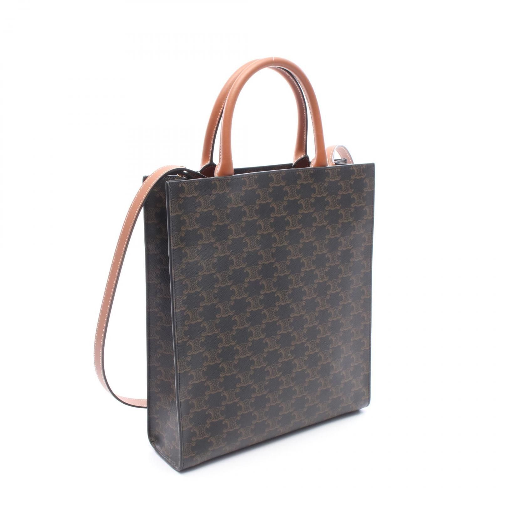 Celine Celine Celine Small Vertical Cabas Triomphe Coated Canvas Tote Bag Textile Tote Bag 191542BZK DUTY FREE for USA Size ONE SIZE - 2 Thumbnail