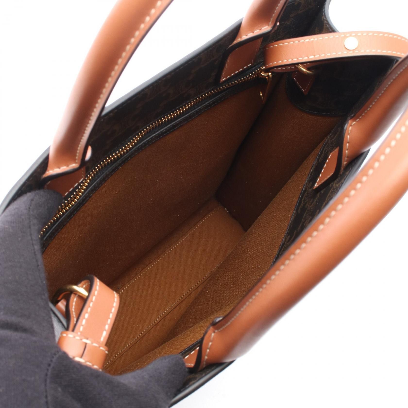 Celine Celine Celine Small Vertical Cabas Triomphe Coated Canvas Tote Bag Textile Tote Bag 191542BZK DUTY FREE for USA Size ONE SIZE - 3 Thumbnail