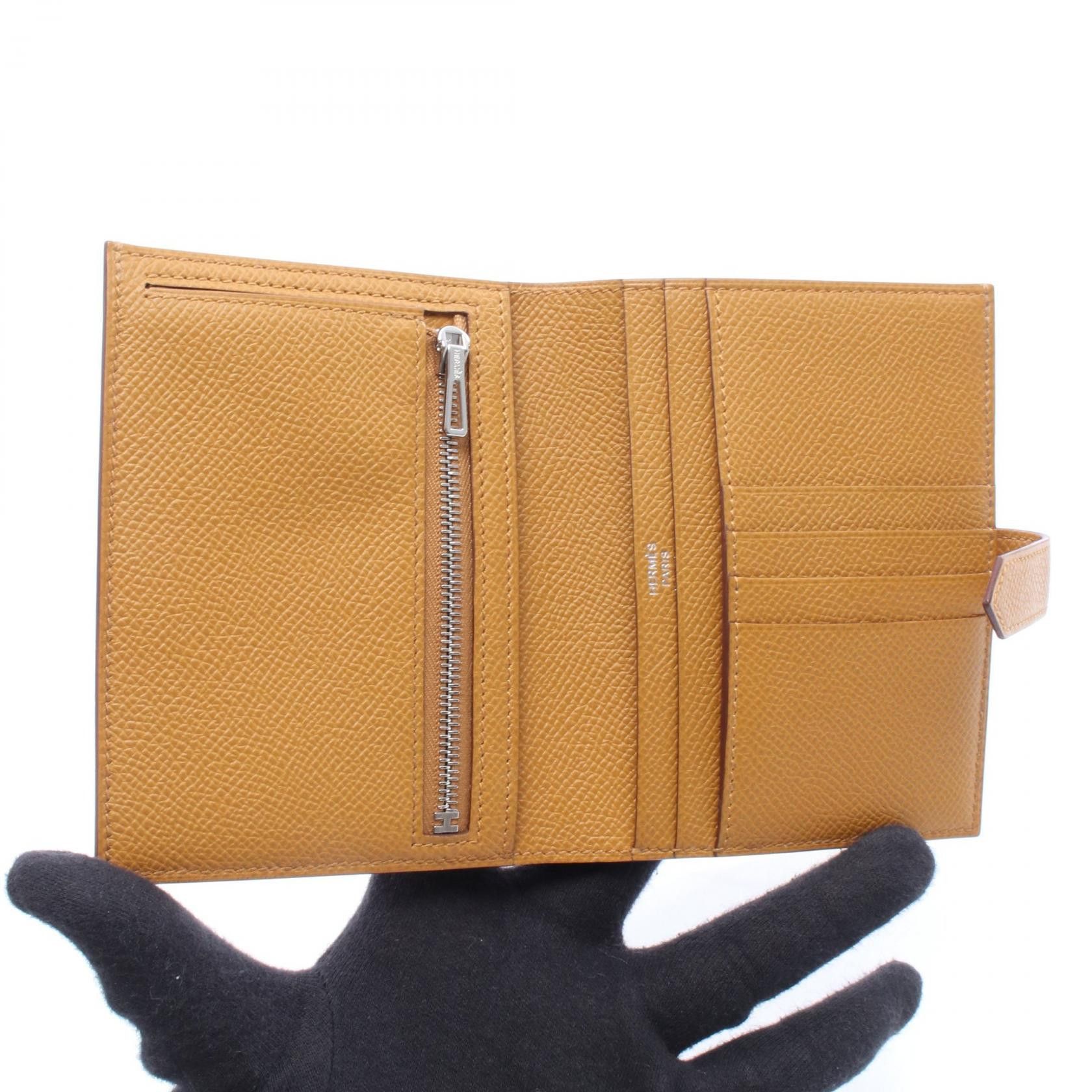 Hermes Hermes Hermes Bearn Compact Calfskin Wallet Leather Short Wallet Stamp W (2024) DUTY FREE for USA Size ONE SIZE - 3 Thumbnail