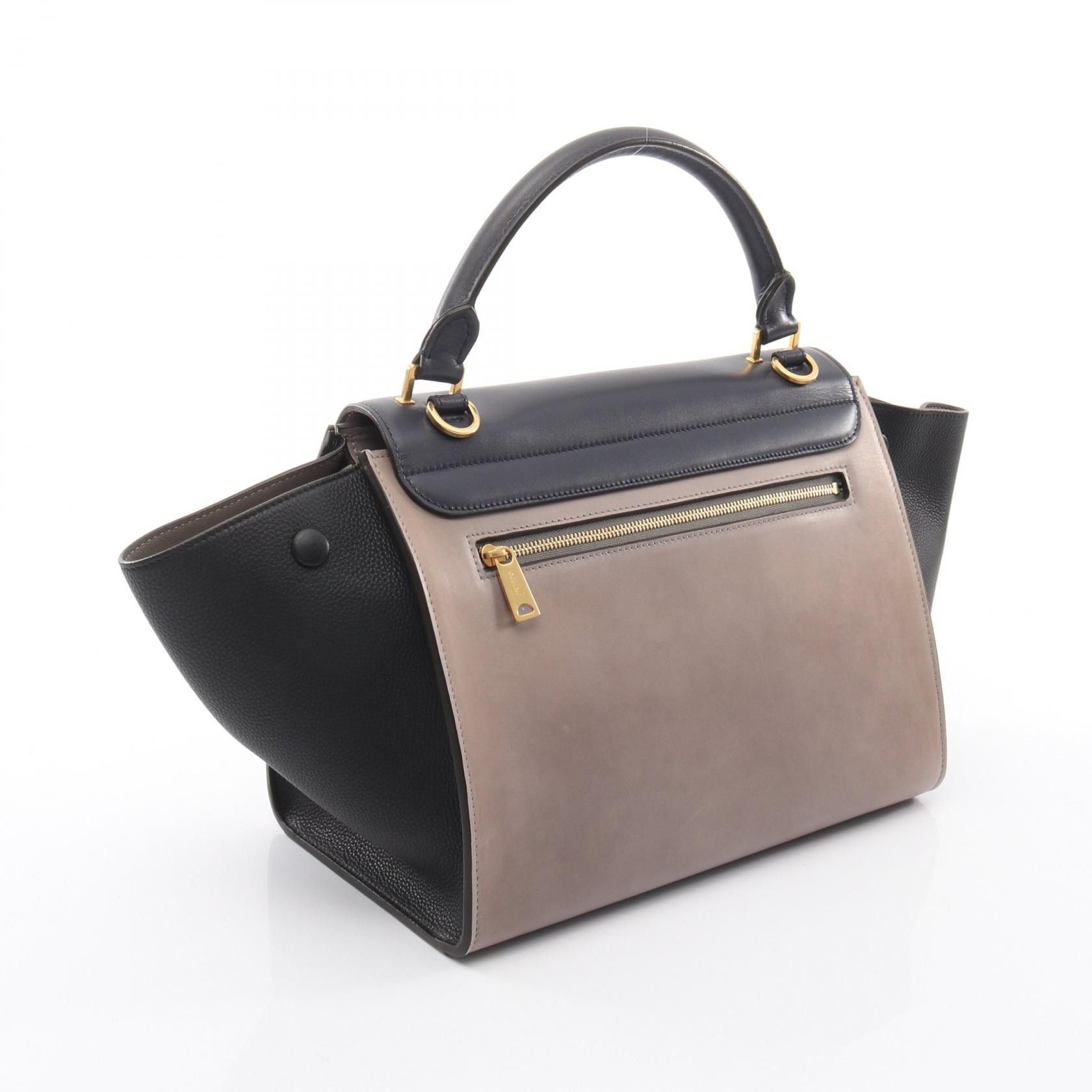 Celine Celine Celine Trapeze Small Leather Handbag Leather Handbag 174683 DUTY FREE for USA Size ONE SIZE - 2 Thumbnail