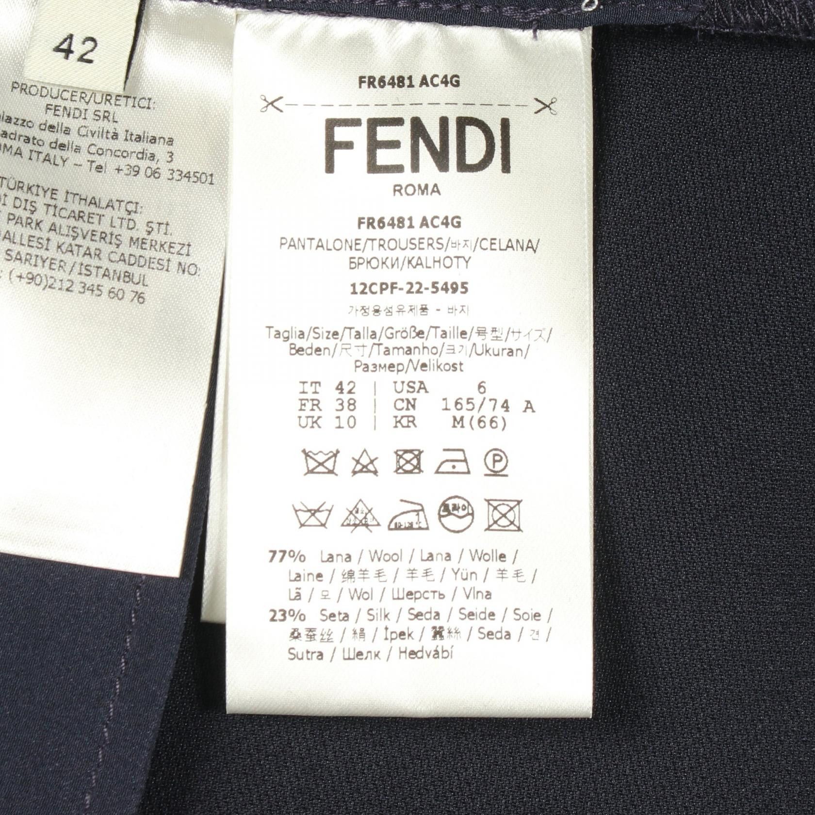 Fendi Fendi Fendi Wool Pants Textile Bottoms DUTY FREE for USA Size ONE SIZE - 4 Thumbnail