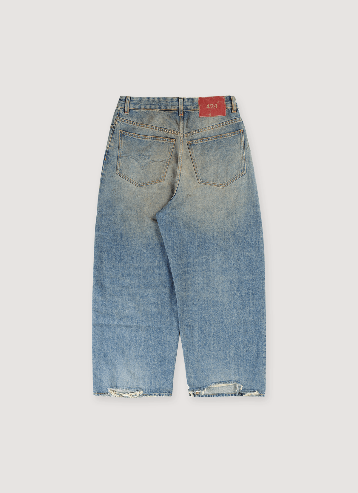 424 on Fairfax Big Daddy Denim Pants Dirtied Indigo Size US 38 / EU 54 - 2 Thumbnail