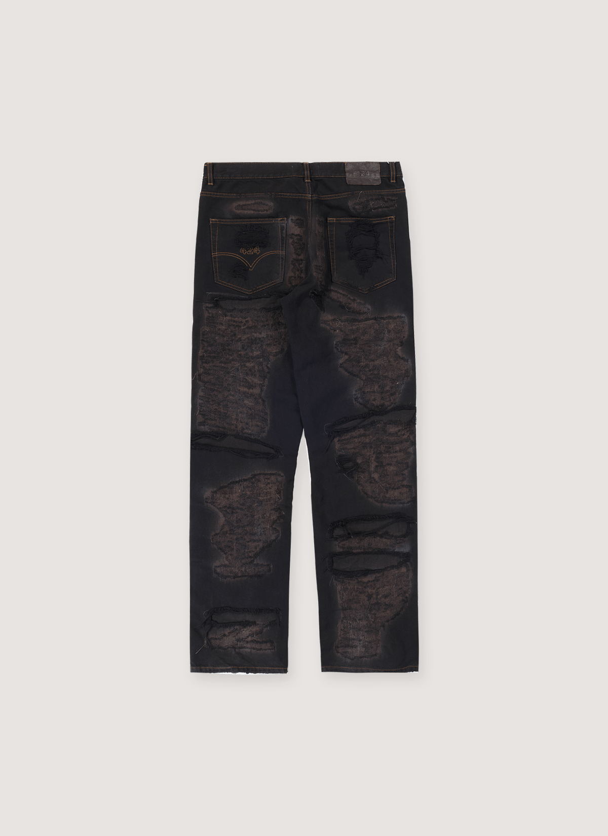 424 on Fairfax Repaired Loose Denim Black Size US 34 / EU 50 - 2 Thumbnail