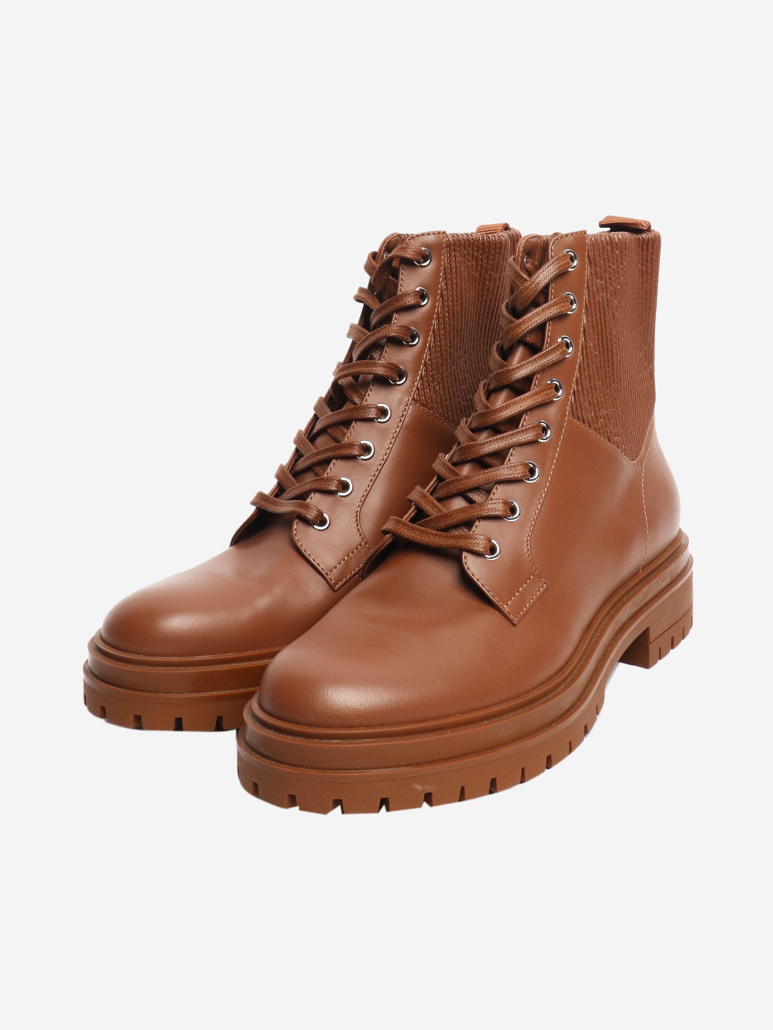 Other Brown Martis 20 ribbed-detail combat boots - EU 40 Size US 9 / IT 39 - 2 Thumbnail
