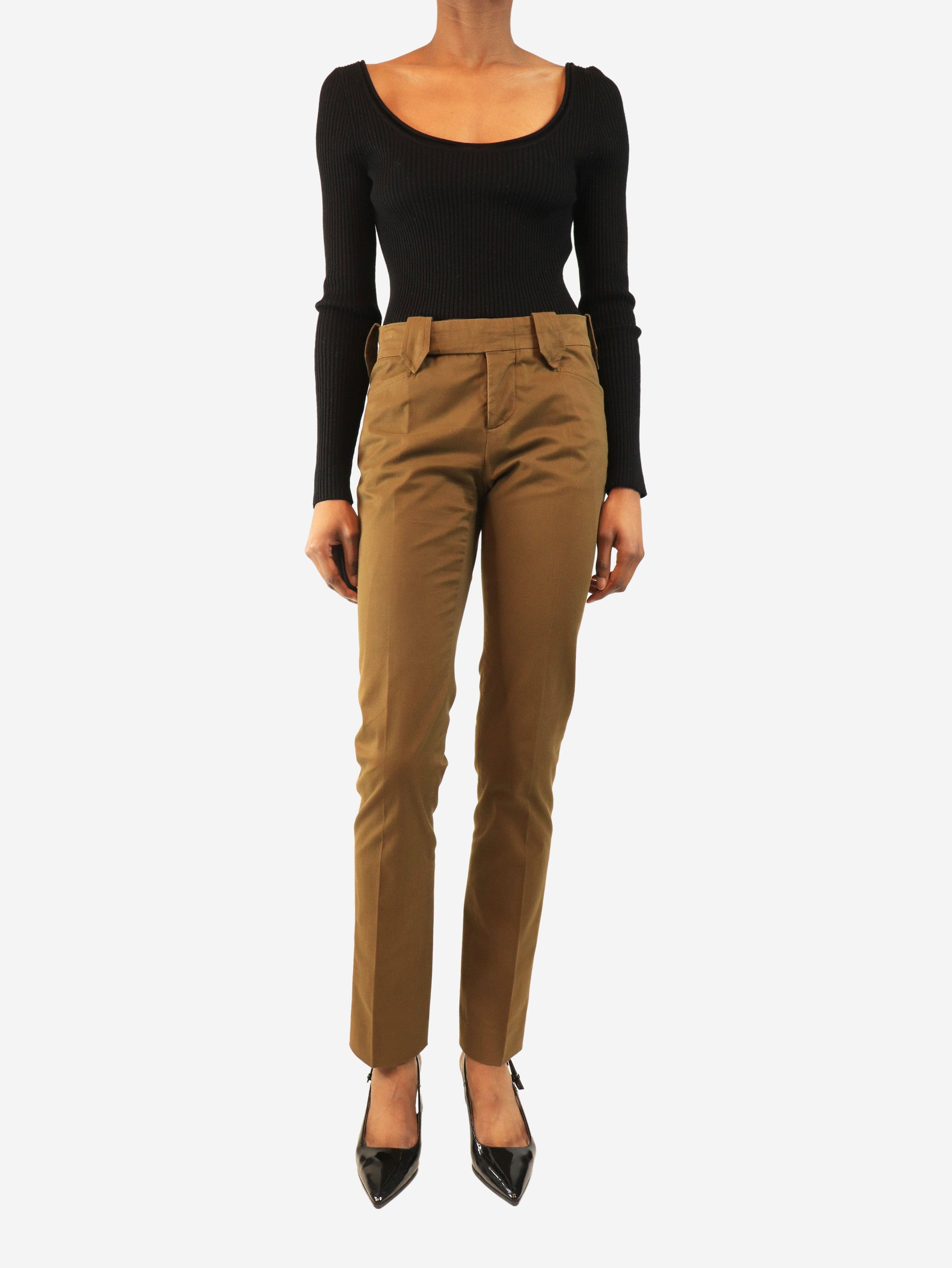 Gucci Khaki tapered trousers - UK 6 Size 26" / US 2 / IT 38 - 3 Thumbnail
