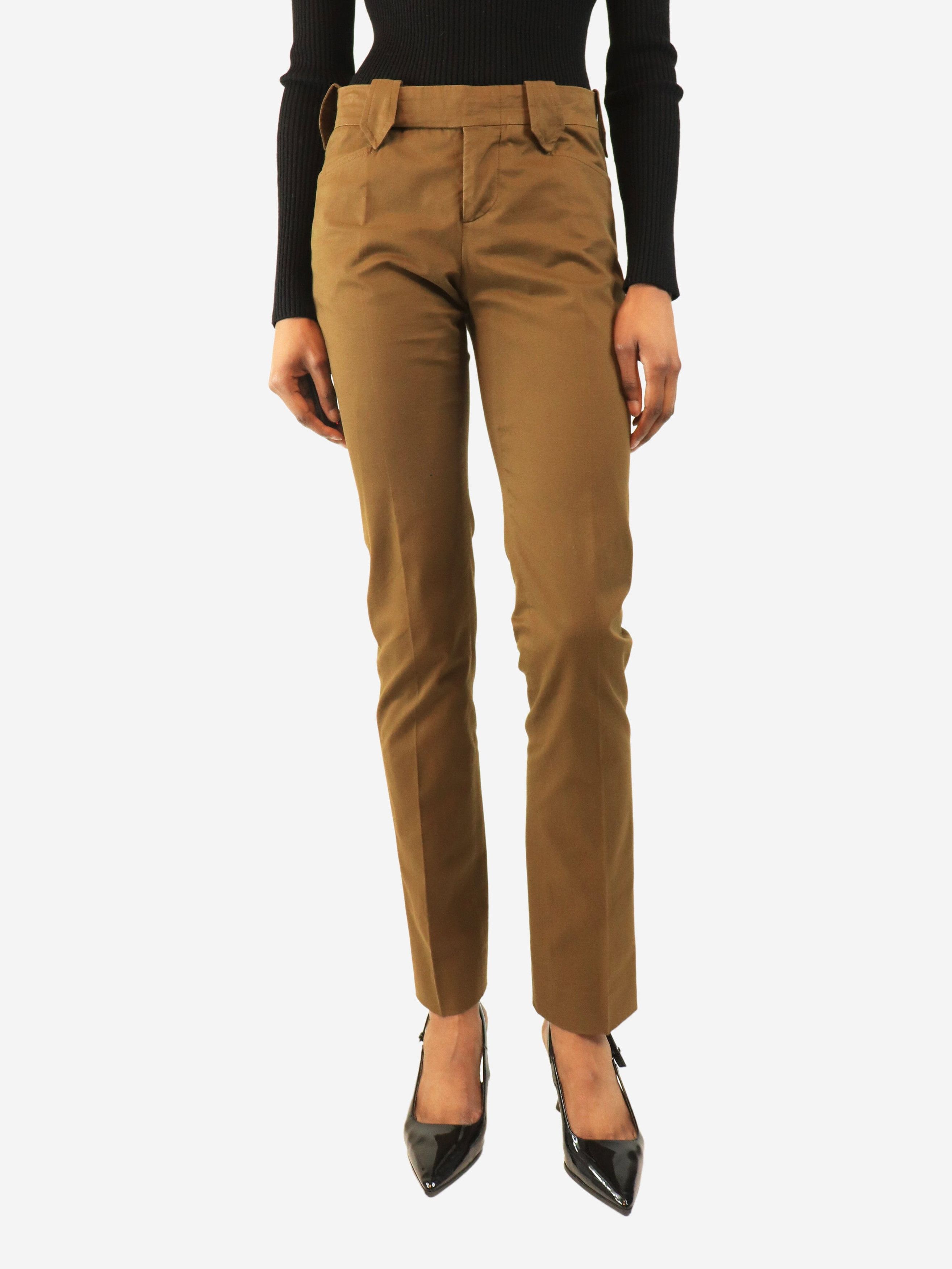 Gucci Khaki tapered trousers - UK 6 Size 26" / US 2 / IT 38 - 2 Thumbnail