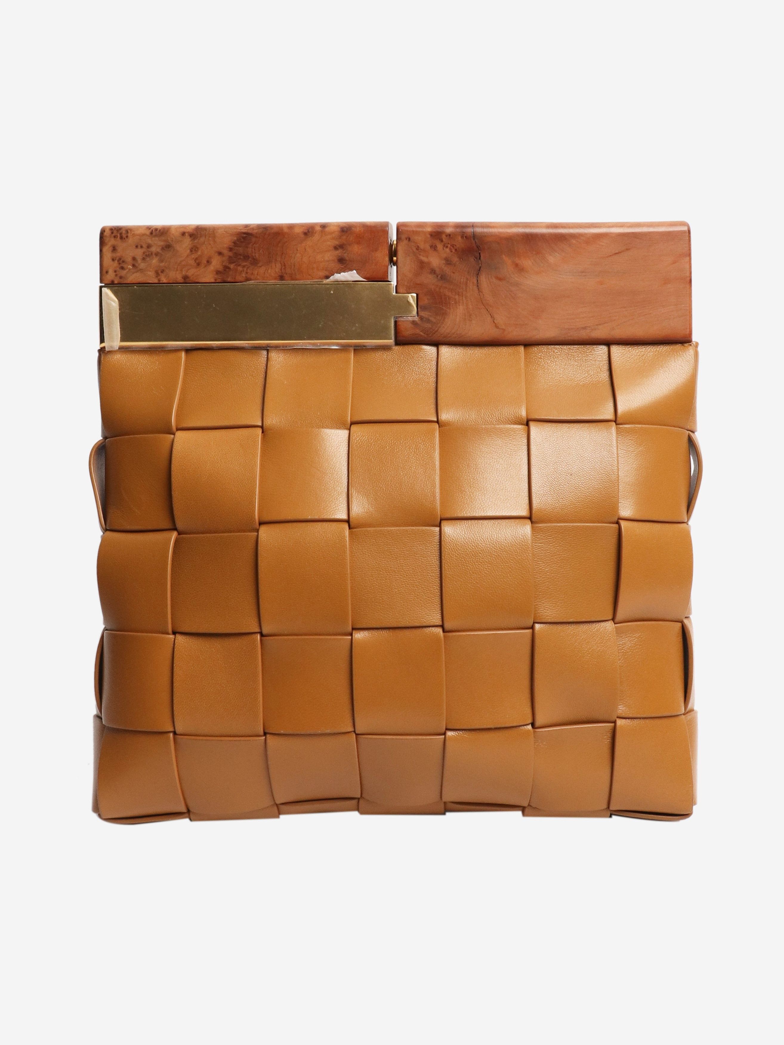 Bottega Veneta Tan woven leather clutch bag Size ONE SIZE - 2 Thumbnail