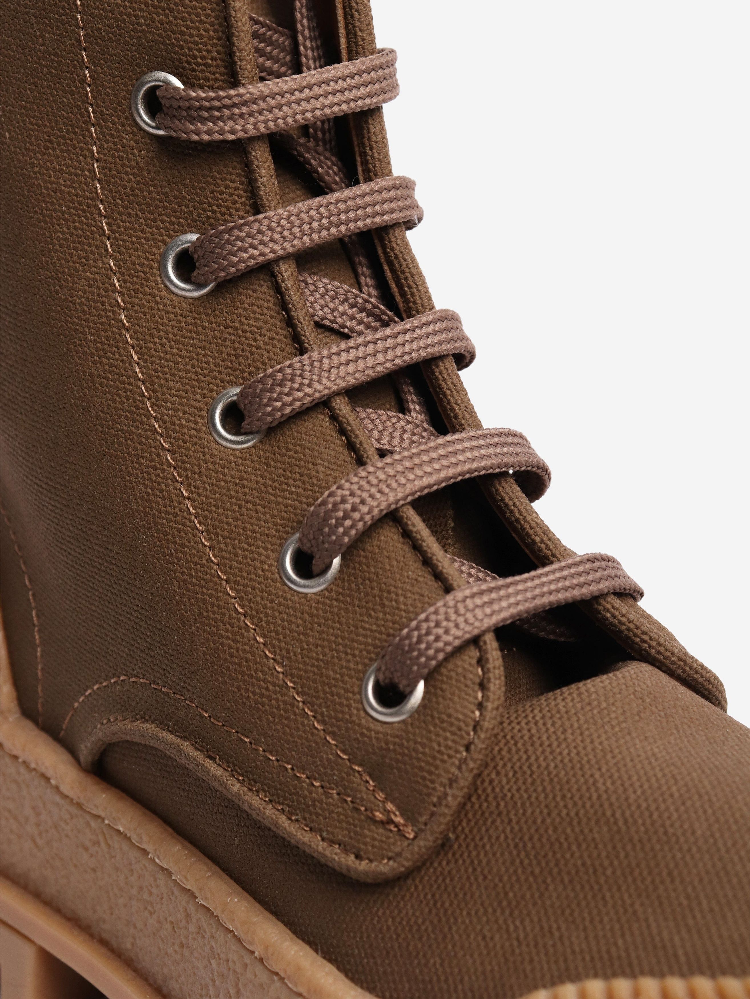 Weekend Max Mara Brown canvas ankle boots - EU 38 Size US 7.5 / IT 37.5 - 4 Thumbnail