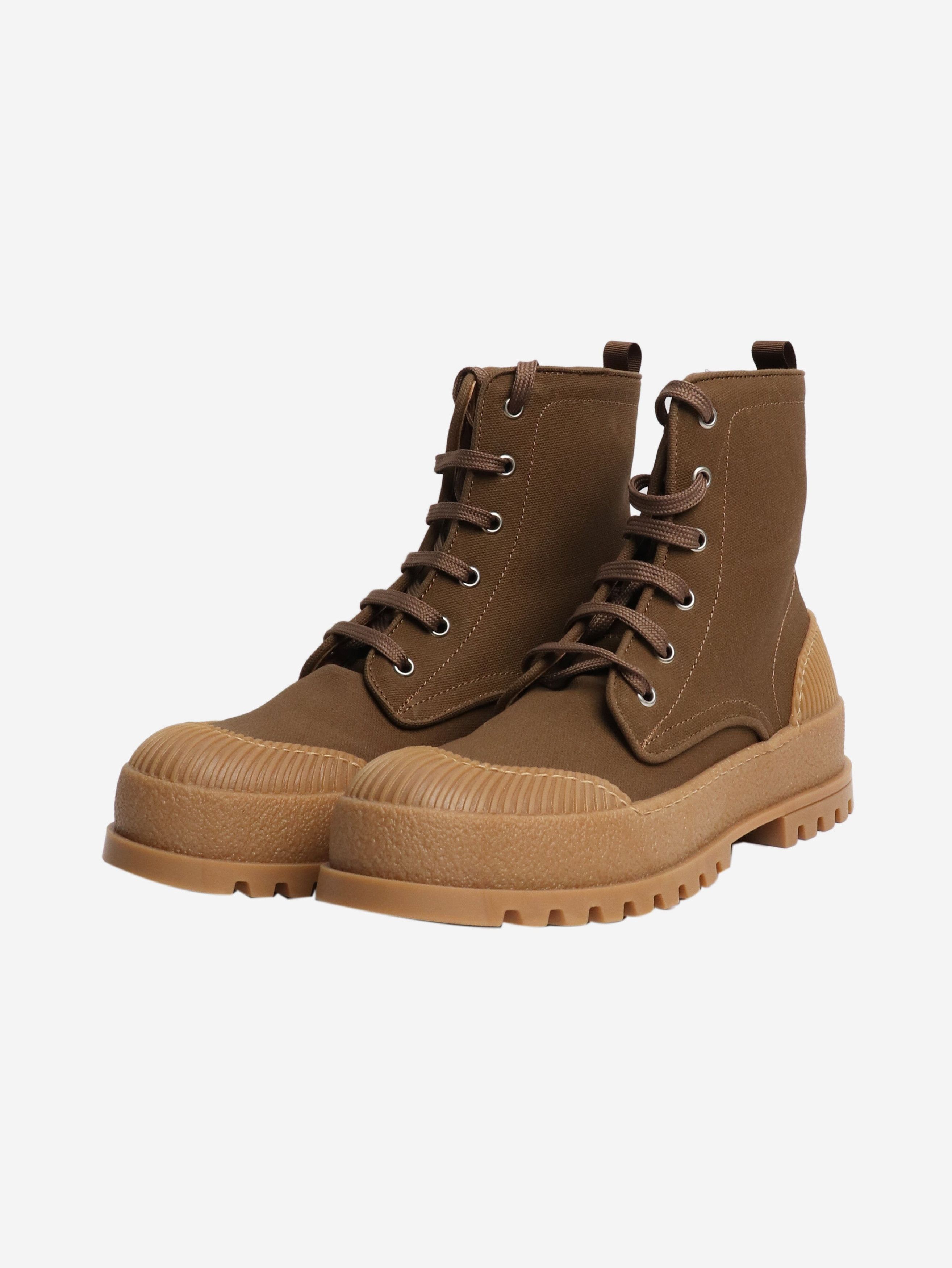 Weekend Max Mara Brown canvas ankle boots - EU 38 Size US 7.5 / IT 37.5 - 2 Thumbnail