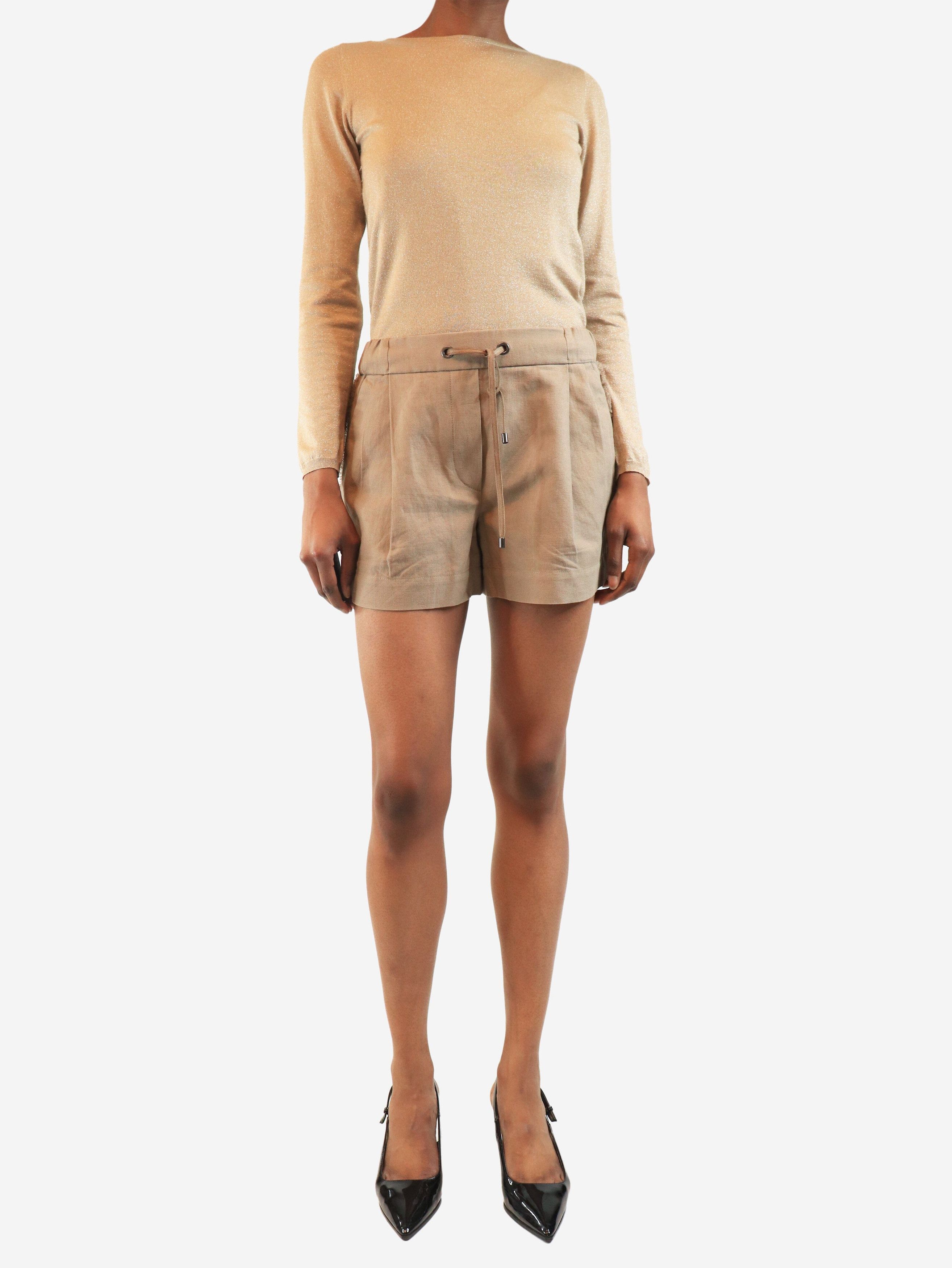 Brunello Cucinelli Brown pleated mini shorts - UK 6 Size 26" / US 2 / IT 38 - 2 Thumbnail