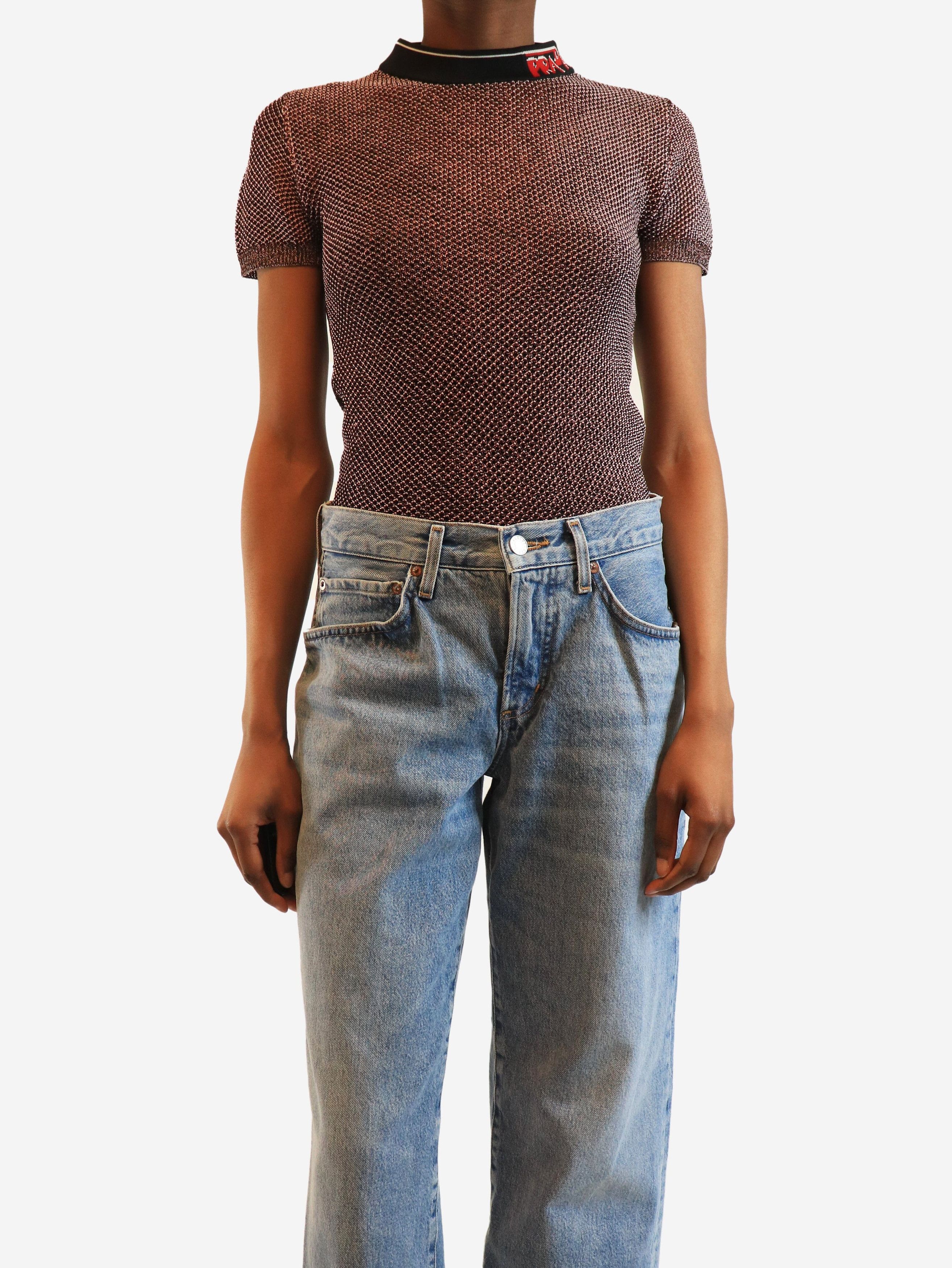 Prada Pink lurex knit t-shirt - UK 8 Size XS / US 0-2 / IT 36-38 - 3 Thumbnail