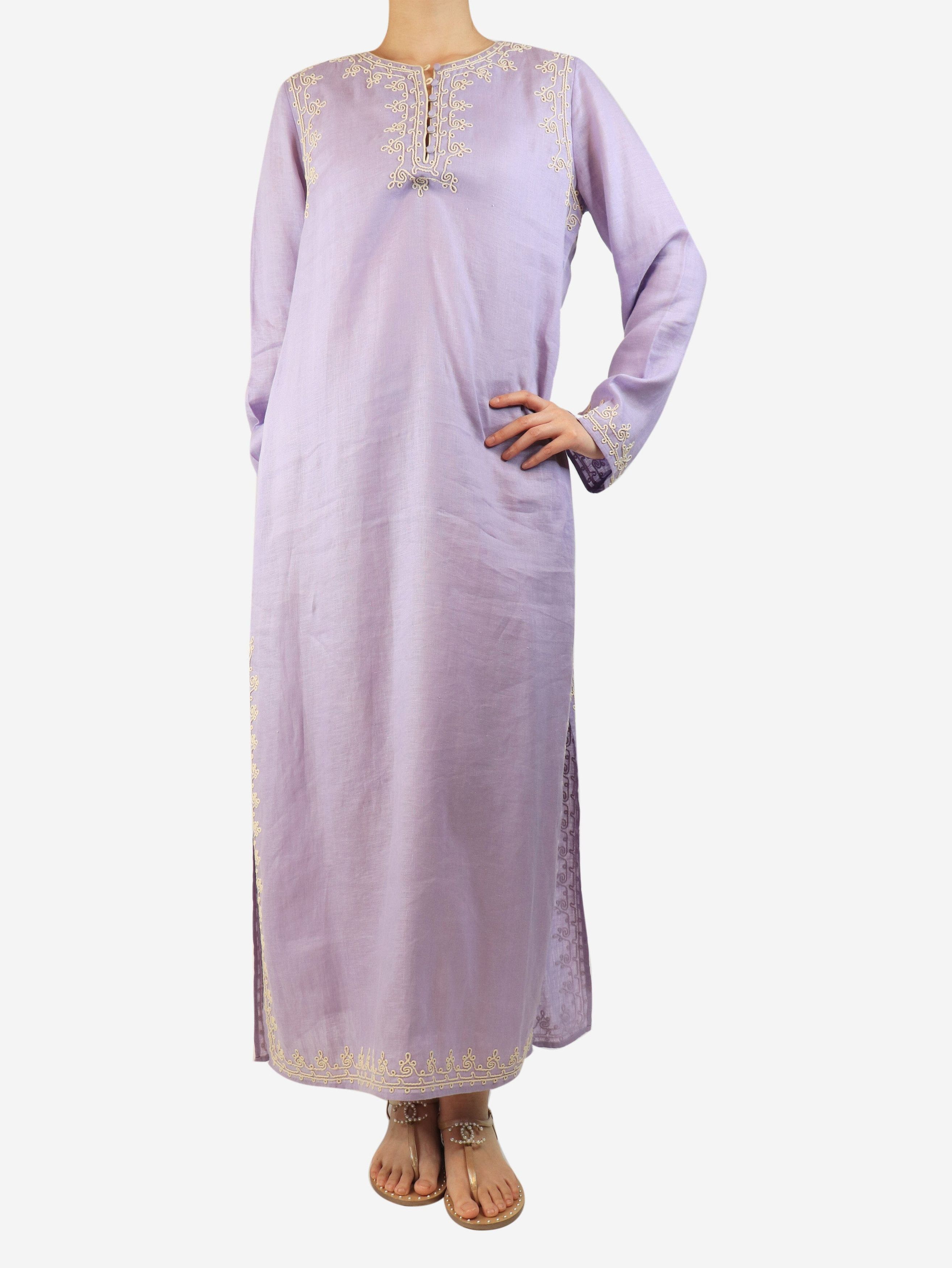 Other Lilac embroidered linen kaftan - M Size M / US 6-8 / IT 42-44 - 5 Thumbnail