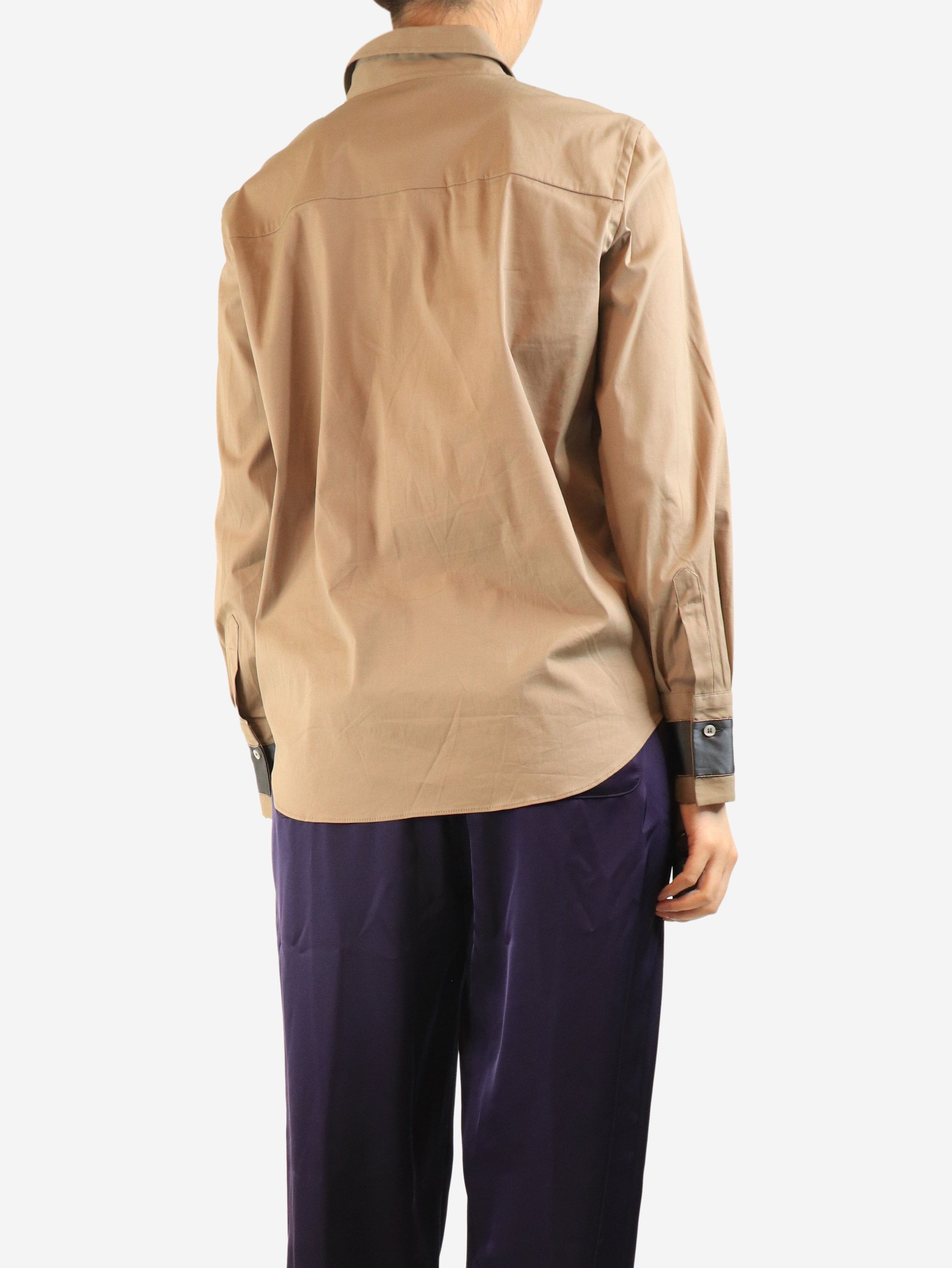 Brunello Cucinelli Brown cotton shirt - M Size M / US 6-8 / IT 42-44 - 3 Thumbnail