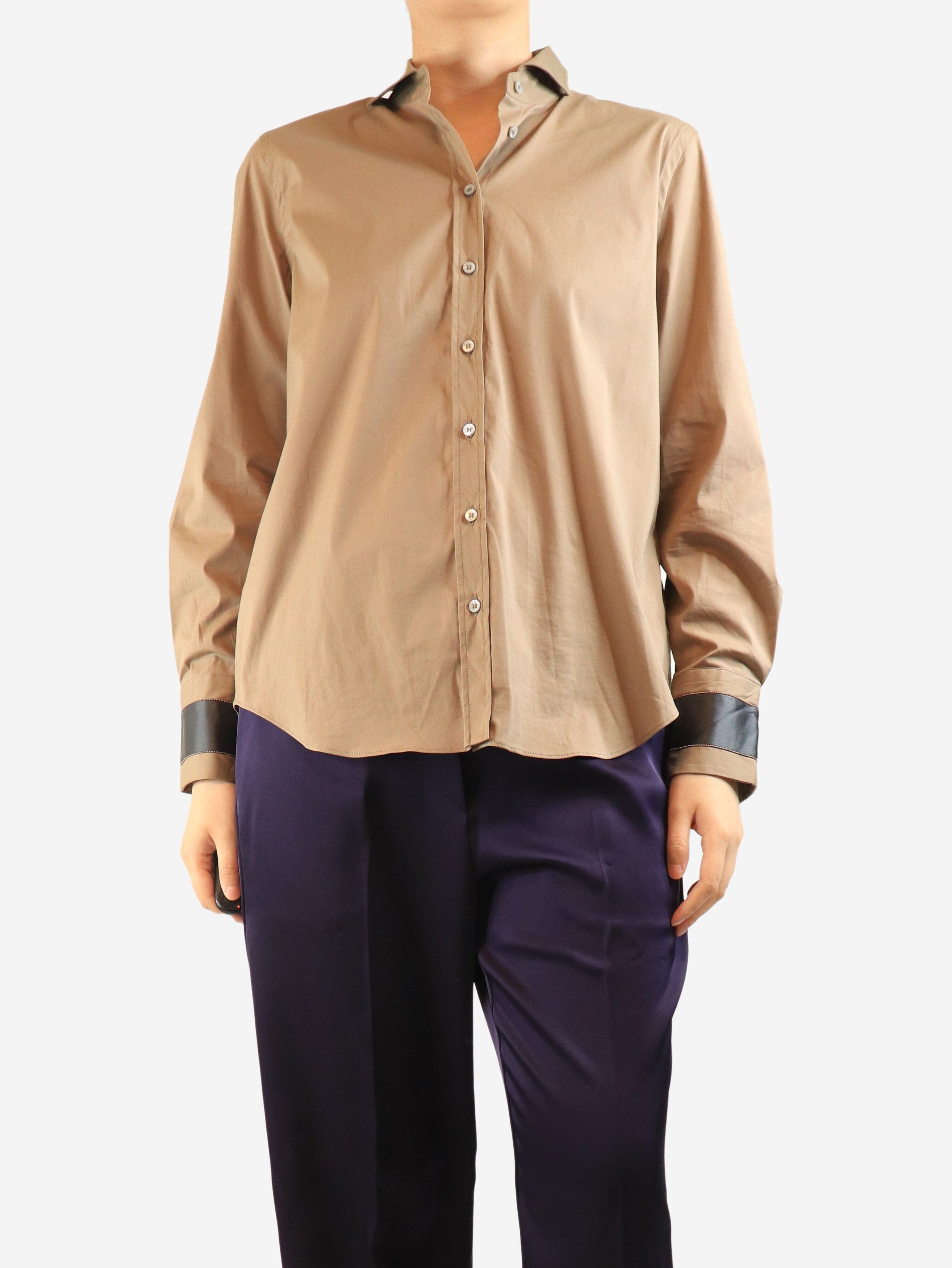Brunello Cucinelli Brown cotton shirt - M Size M / US 6-8 / IT 42-44 - 2 Thumbnail