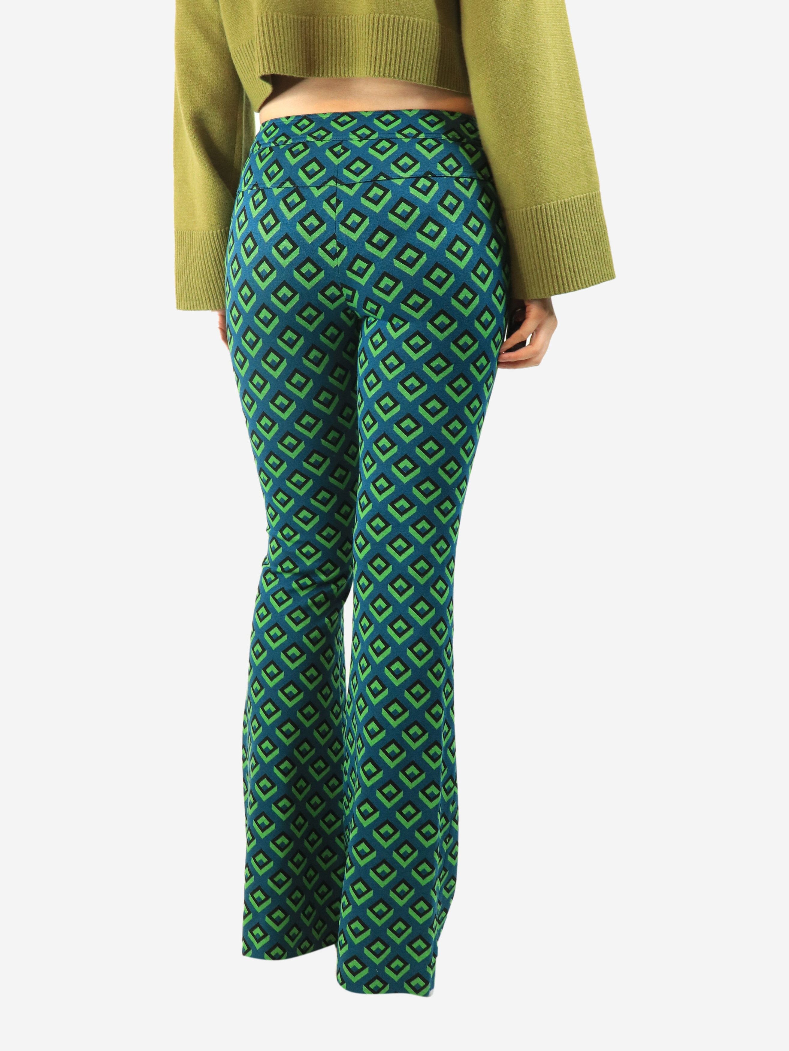 Diane von Furstenberg Green geometric patterned trousers - UK 8 Size 27" / US 4 / IT 40 - 4 Thumbnail
