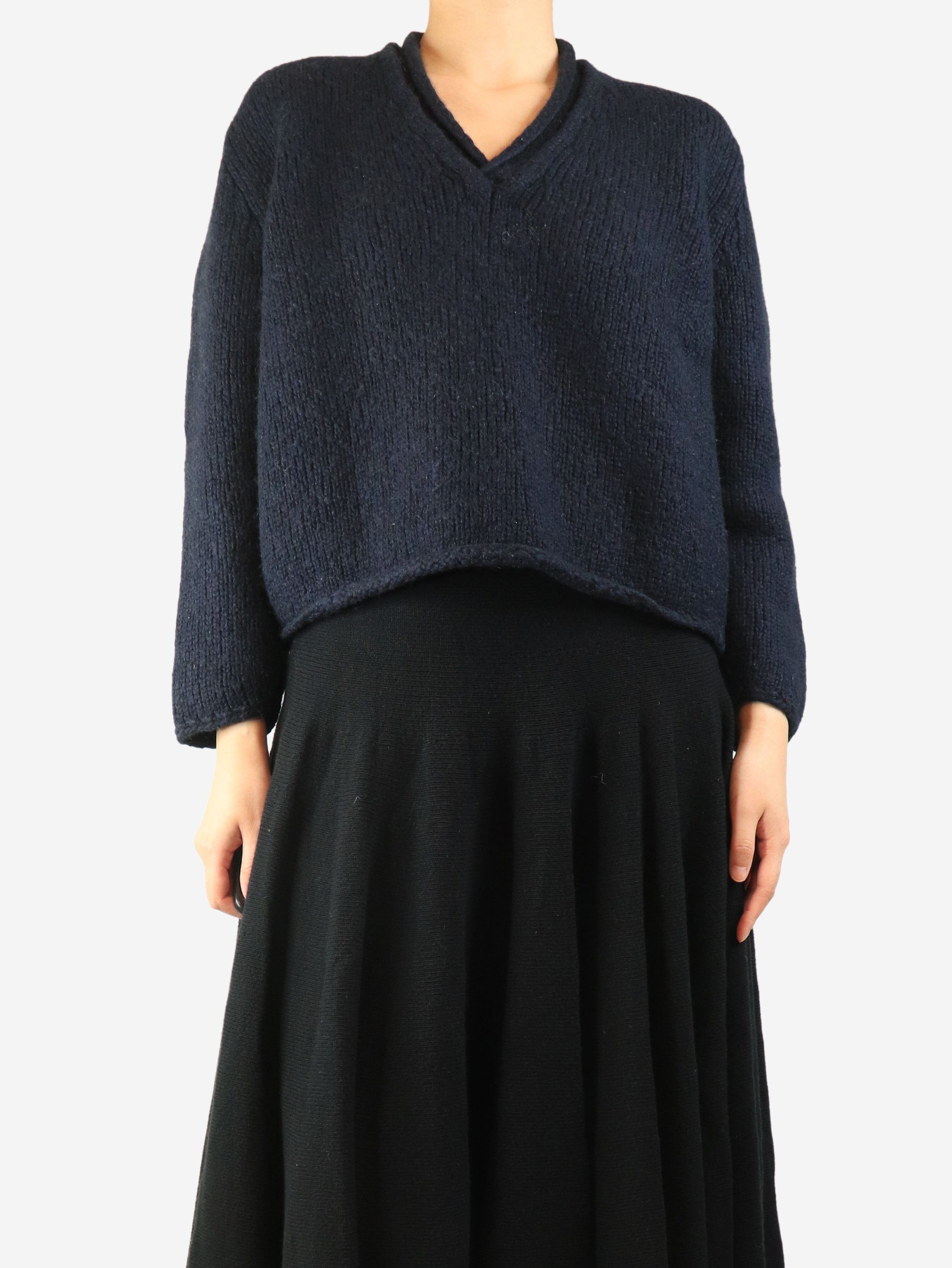Other Navy chunky v-neck jumper - M Size M / US 6-8 / IT 42-44 - 3 Thumbnail
