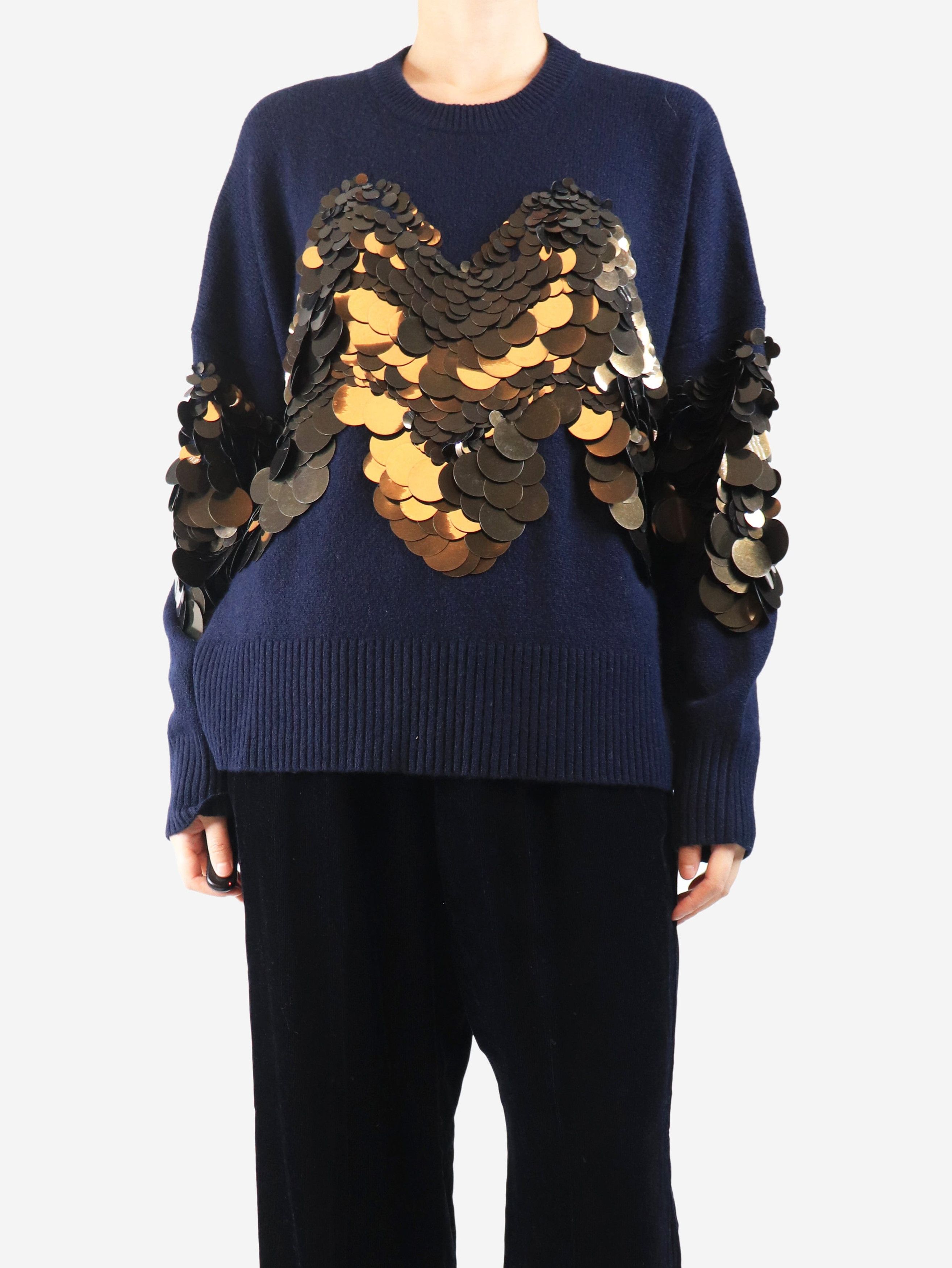 Other Navy sequin embellished jumper - L Size L / US 10 / IT 46 - 2 Thumbnail