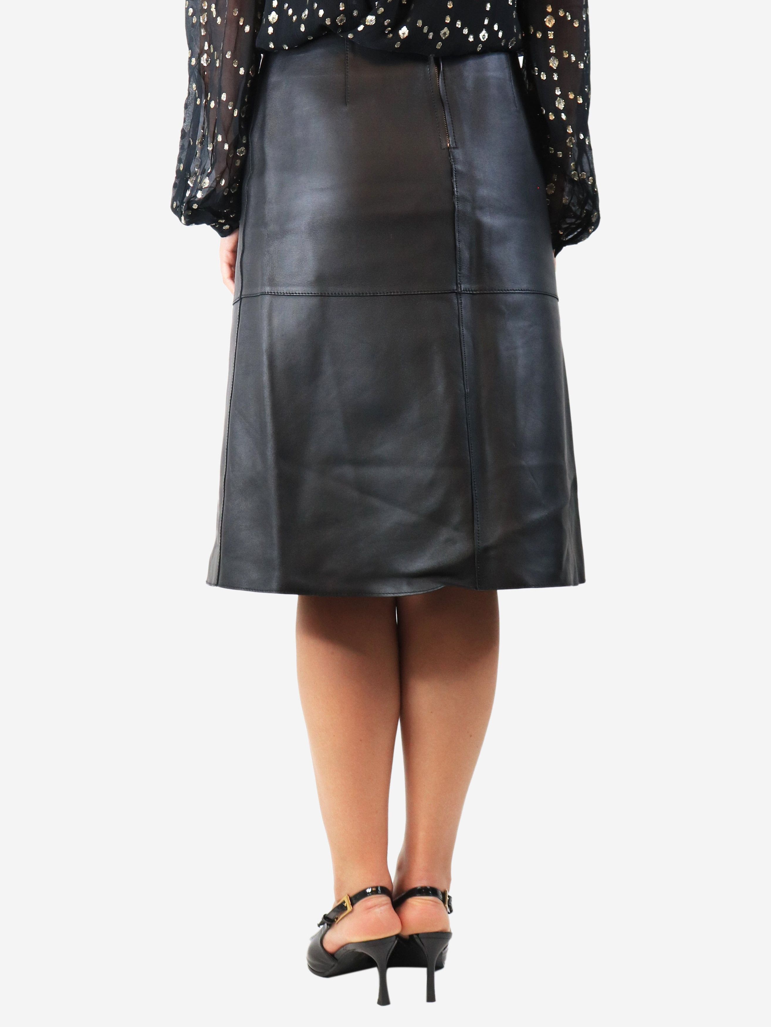 Other Black leather midi skirt Size 27" / US 4 / IT 40 - 3 Thumbnail
