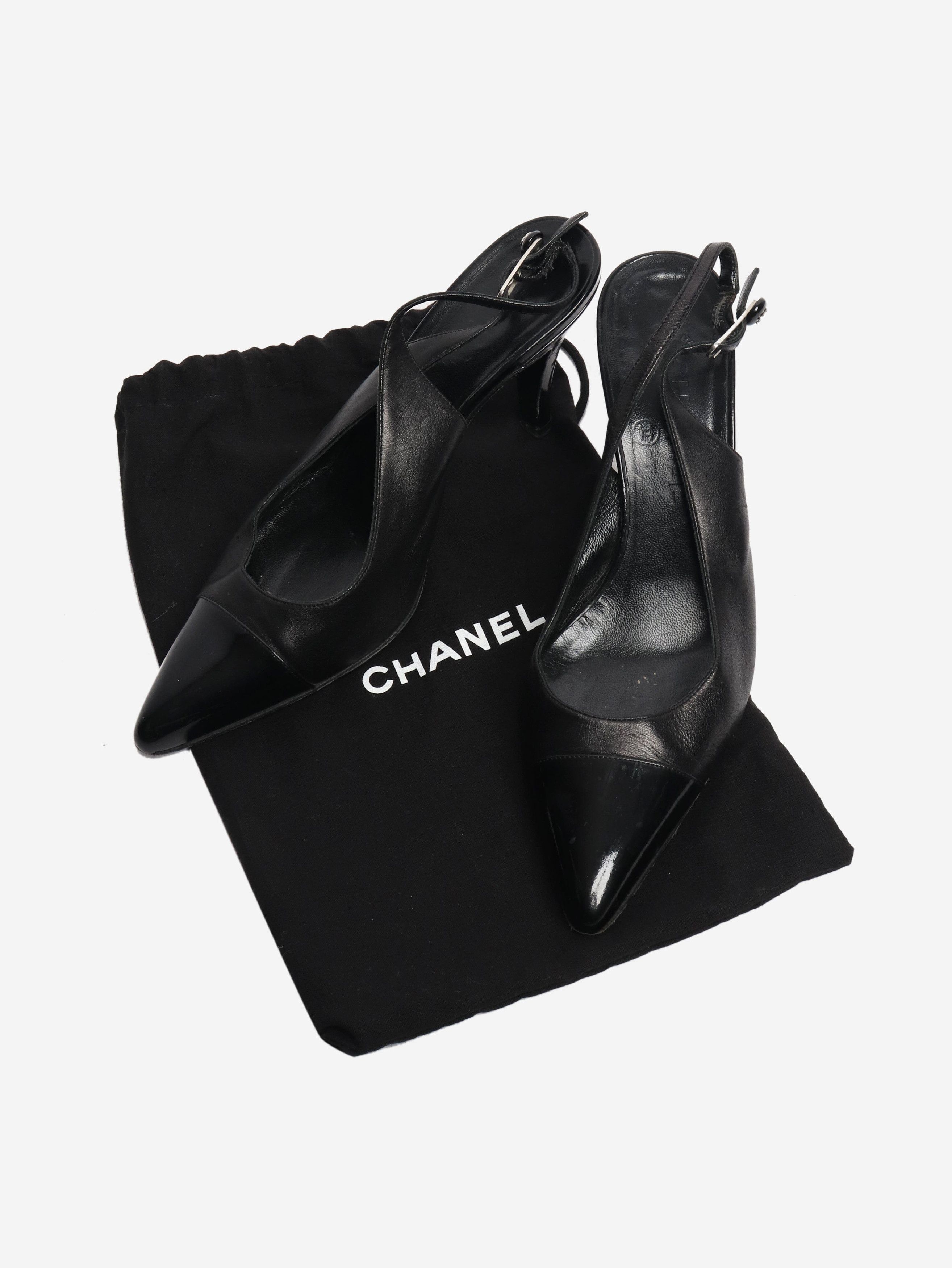 Chanel Black leather slingbacks - EU 38 (UK 5) Size US 7.5 / IT 37.5 - 8 Thumbnail
