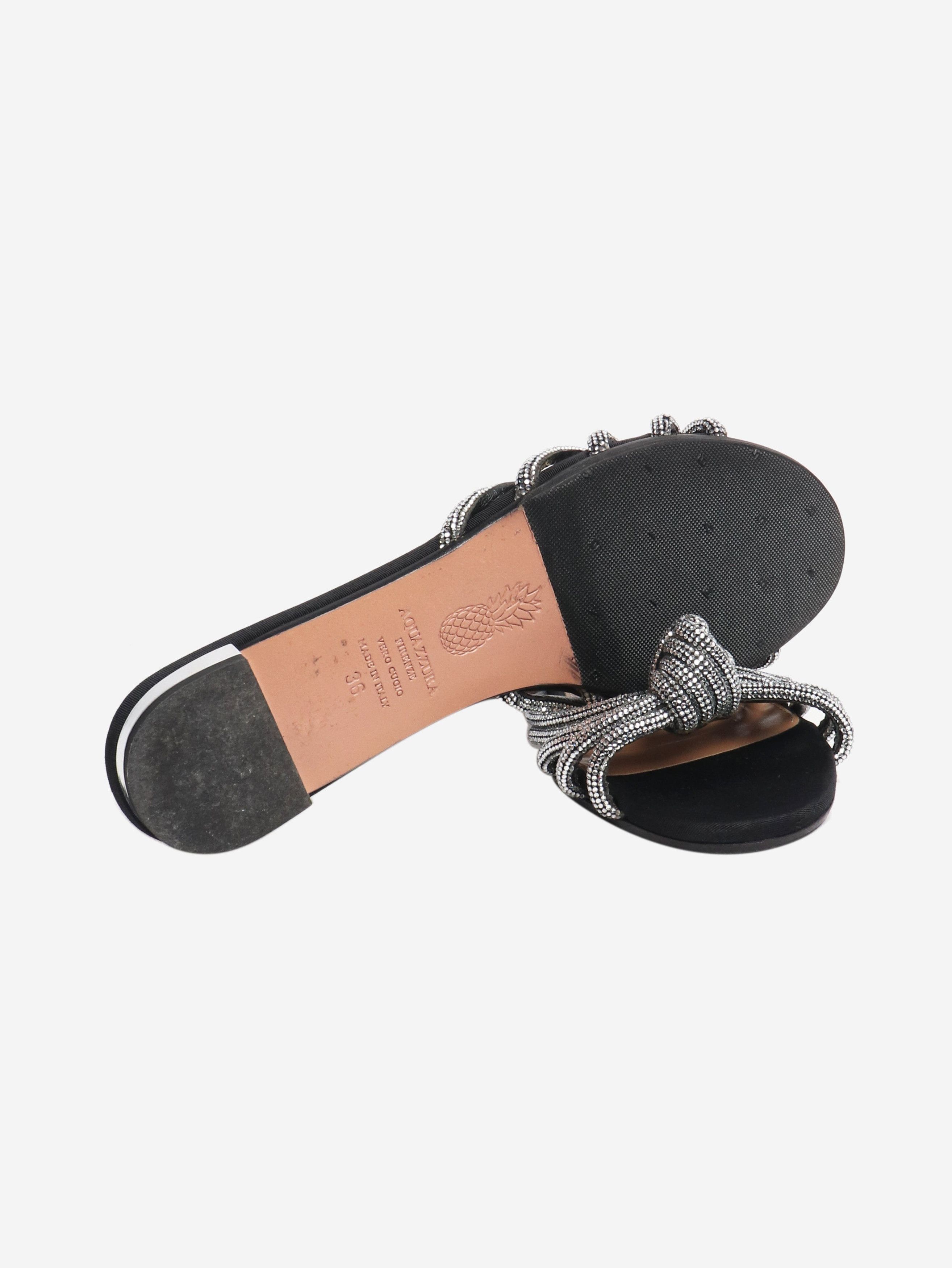 Other Aquazurra Black diamante knot slides - EU 36 (UK 3) Size US 5 / IT 35 - 4 Thumbnail