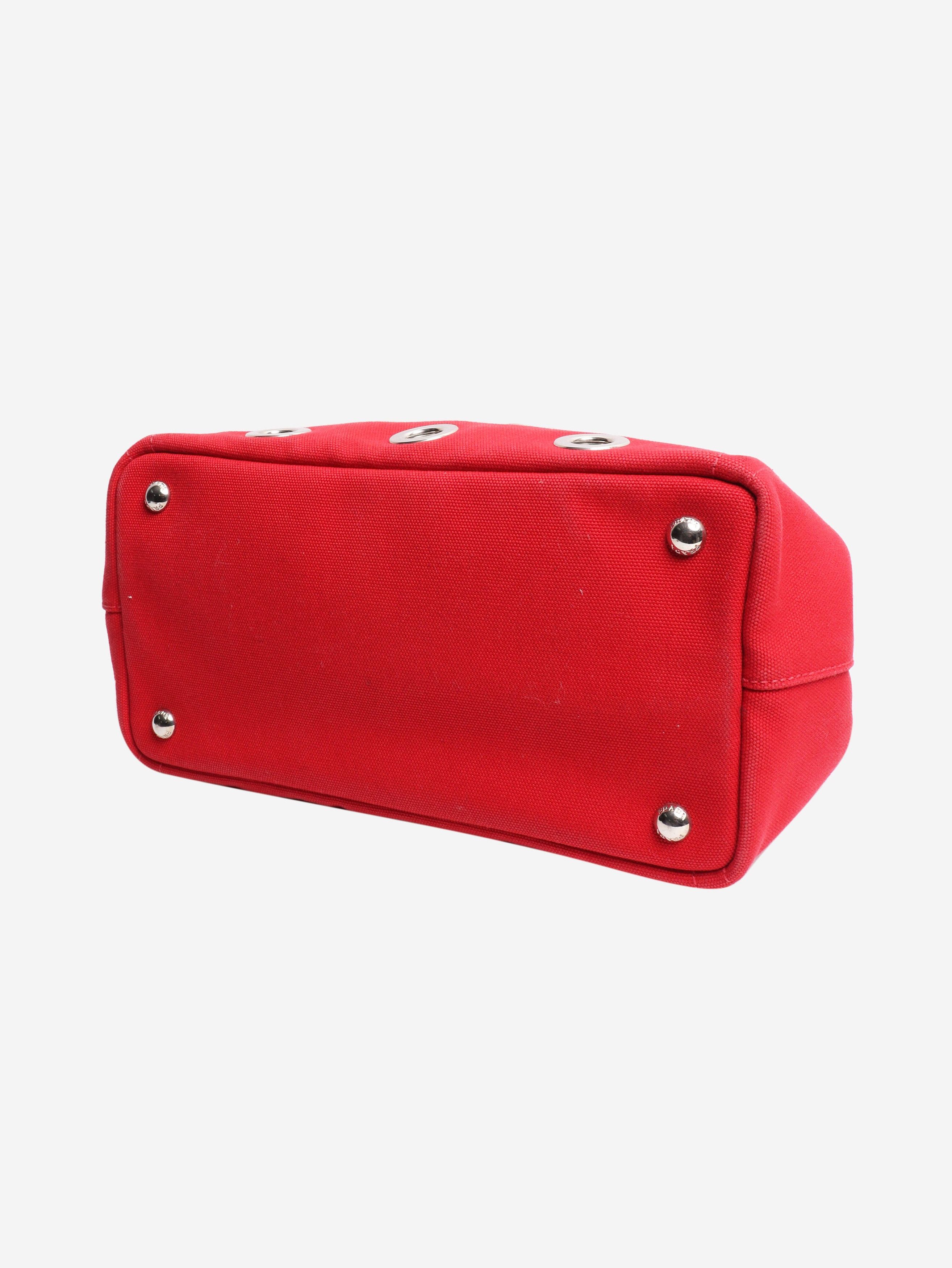 Prada Red canvas eyelet 2way tote Size ONE SIZE - 4 Thumbnail