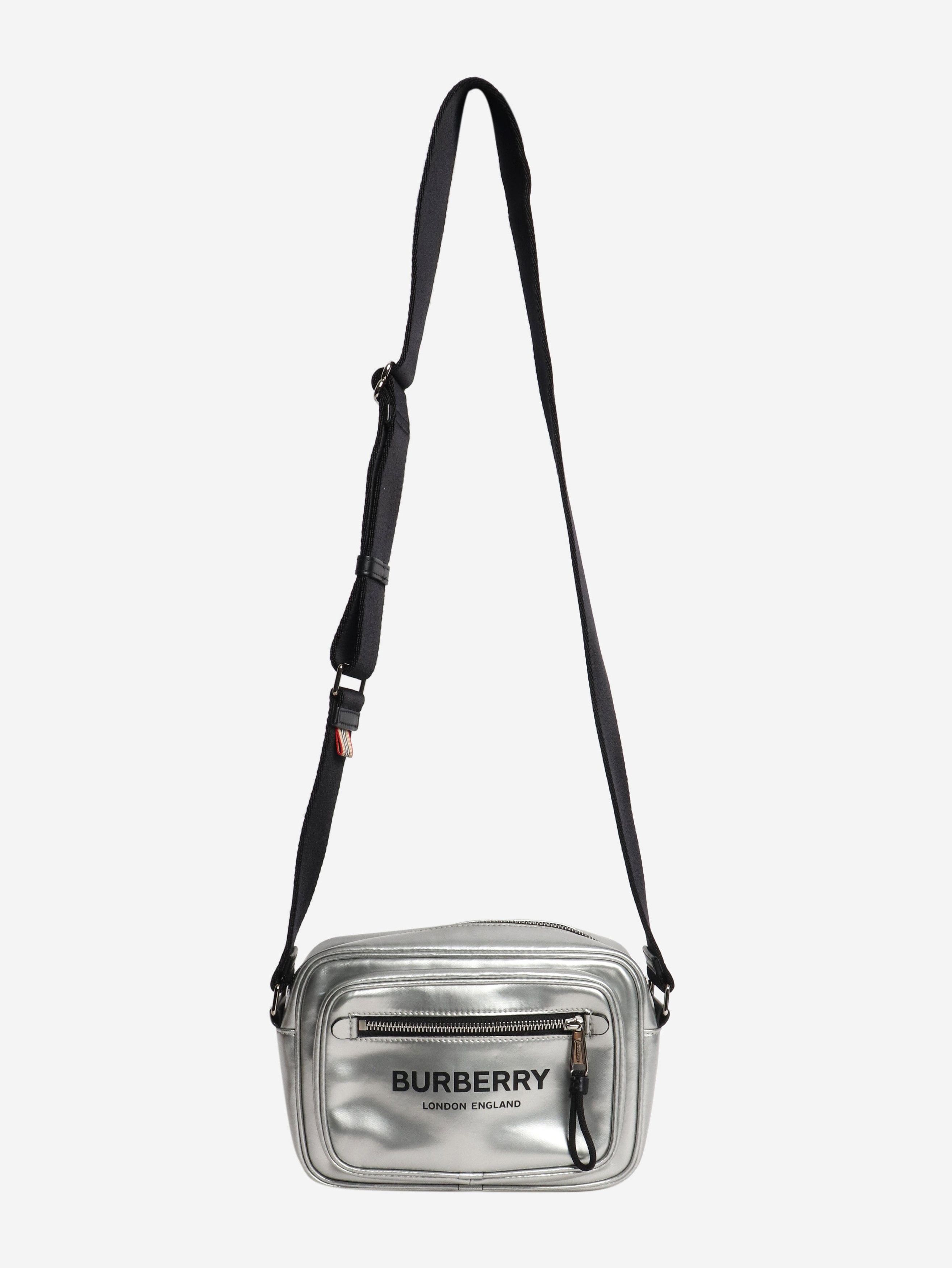 Burberry Silver metallic coated canvas shoulder bag Size ONE SIZE - 2 Thumbnail