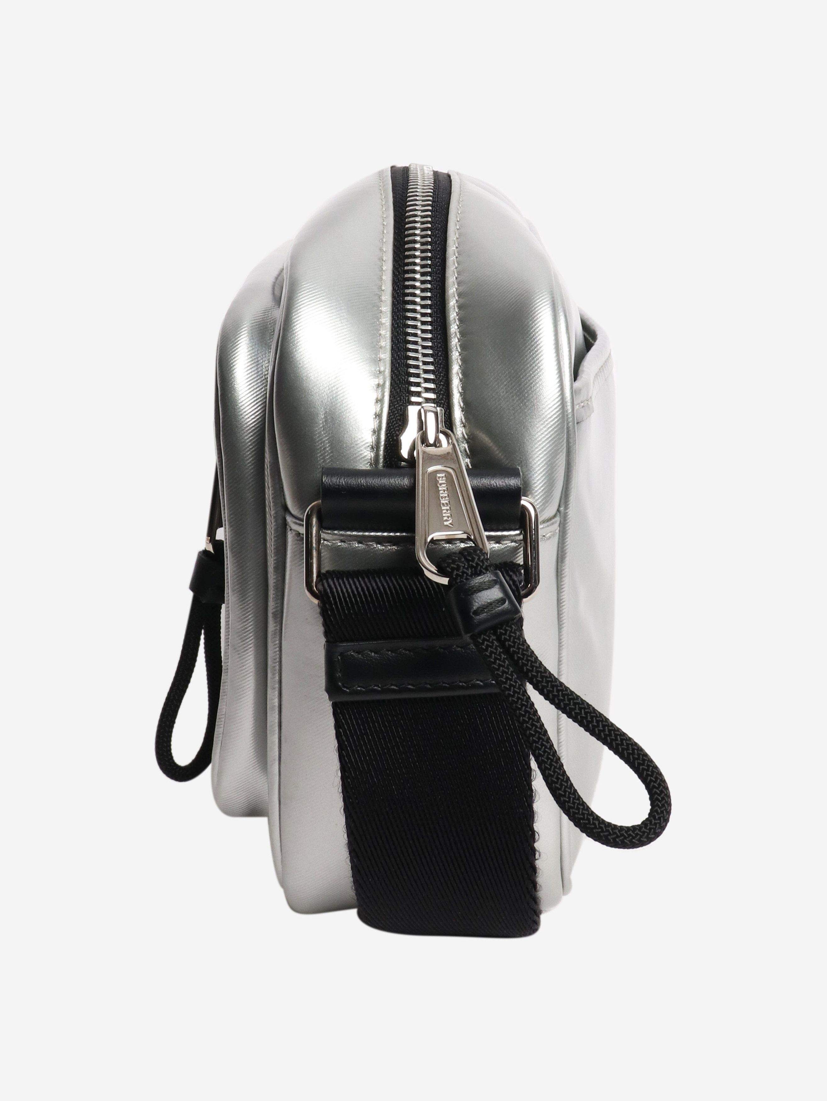 Burberry Silver metallic coated canvas shoulder bag Size ONE SIZE - 4 Thumbnail