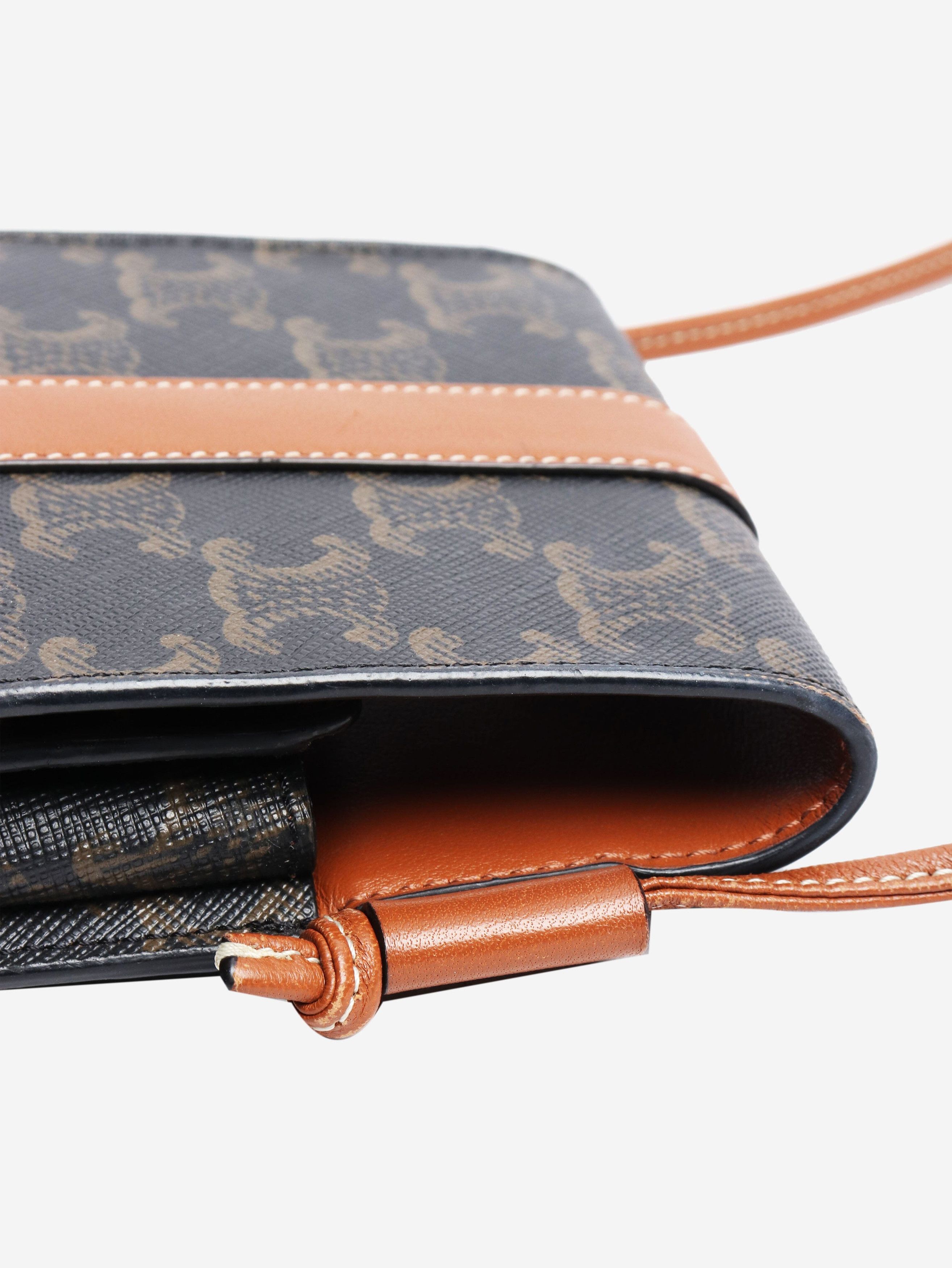 Celine Brown Triomphe phone pouch Size ONE SIZE - 6 Thumbnail