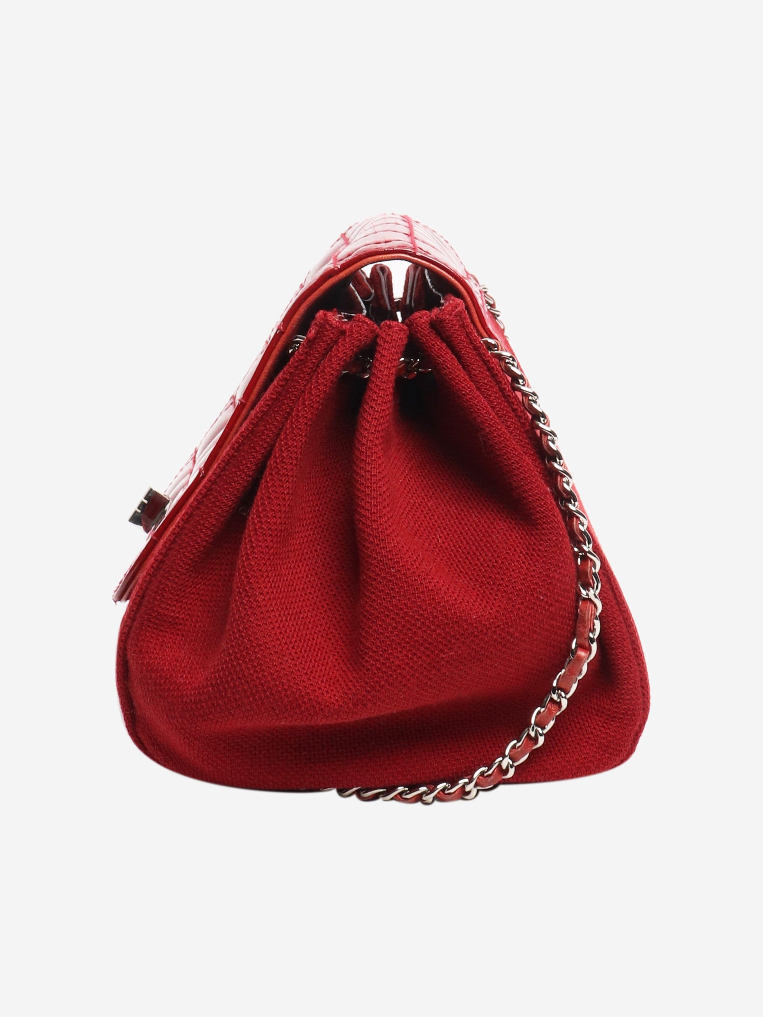 Chanel Vintage Red quilted accordion flap shoulder bag Size ONE SIZE - 4 Thumbnail