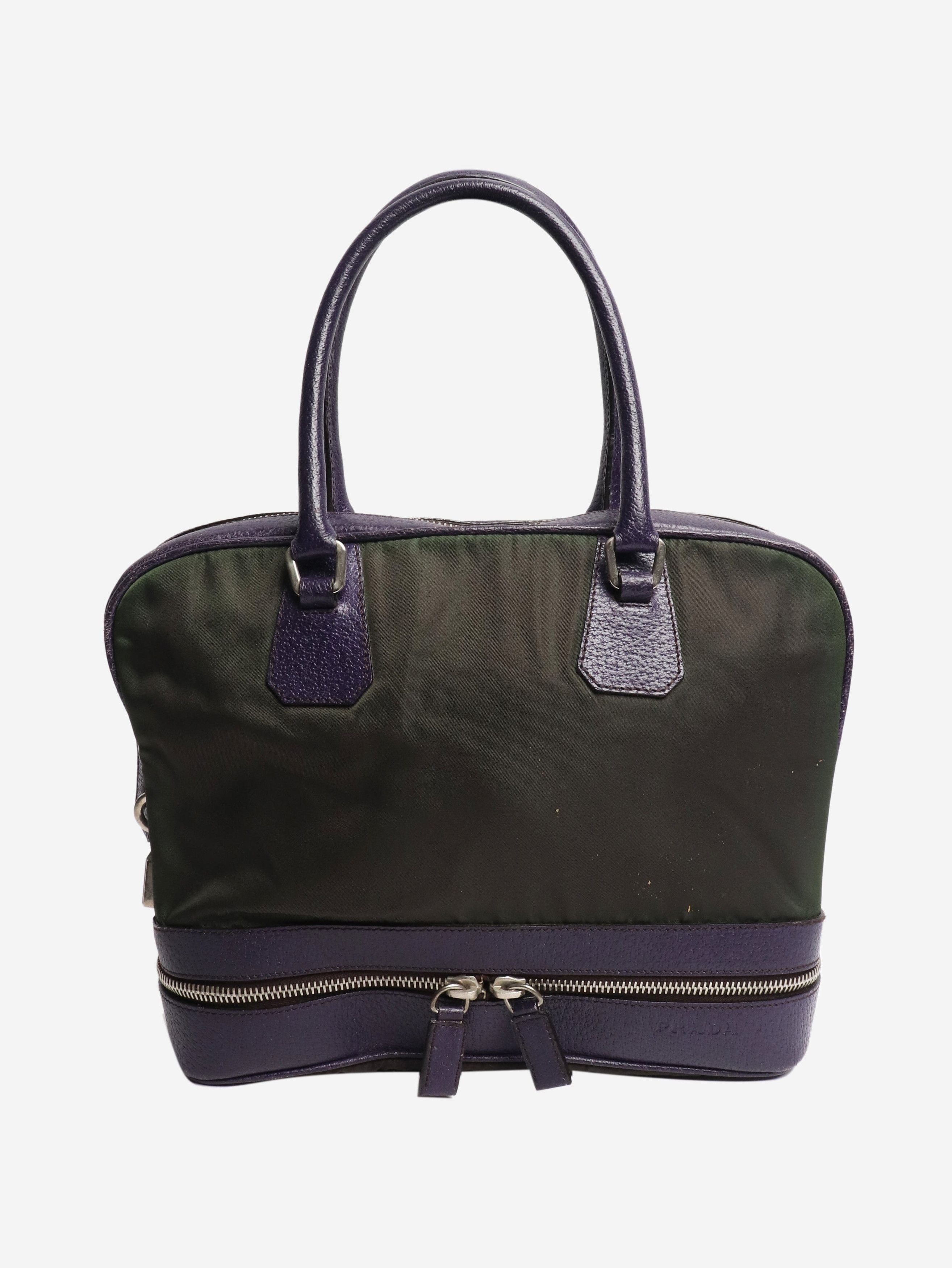 Prada Green and purple Tessuto nylon top handle bag Size ONE SIZE - 3 Thumbnail