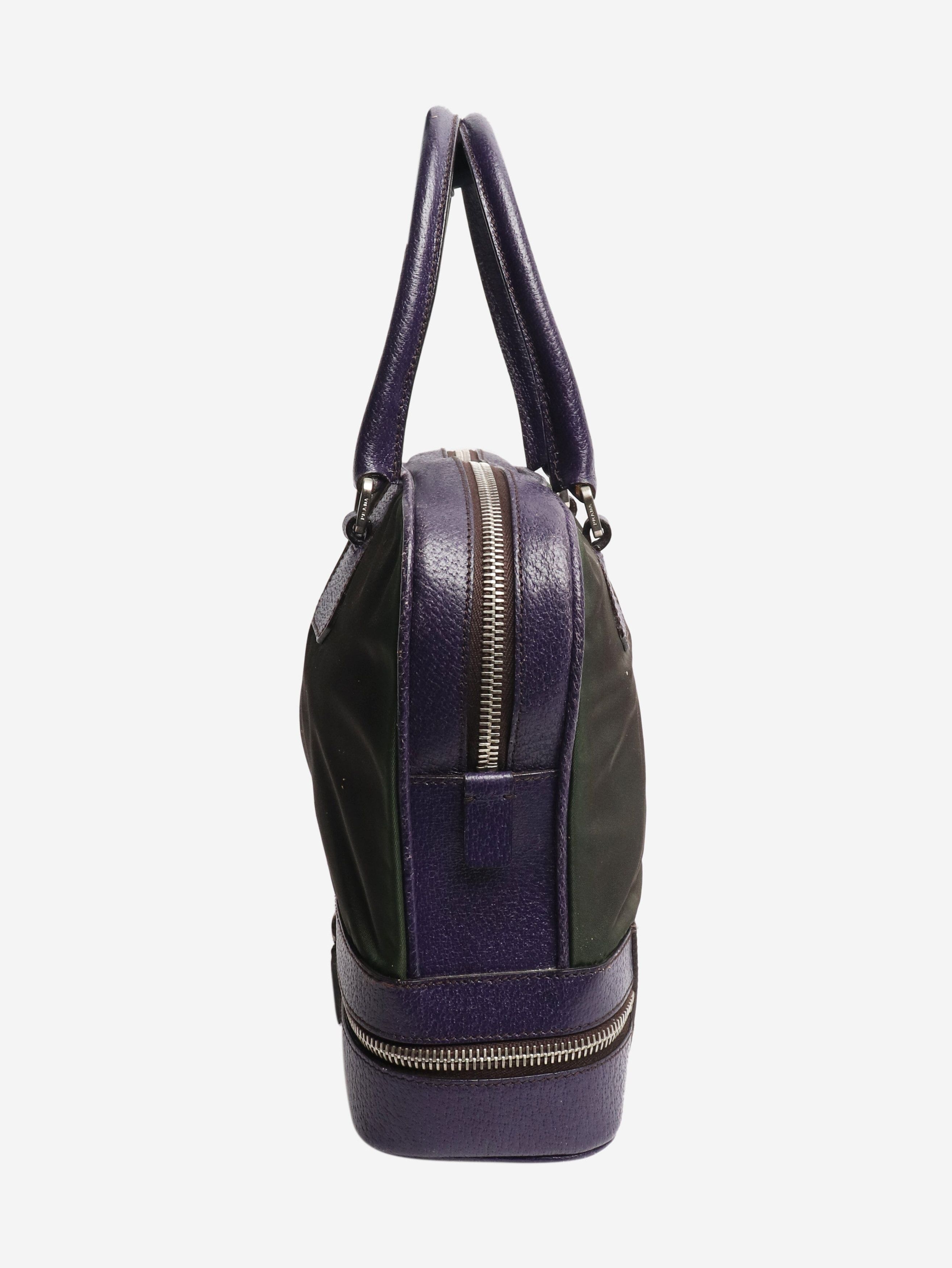 Prada Green and purple Tessuto nylon top handle bag Size ONE SIZE - 2 Thumbnail