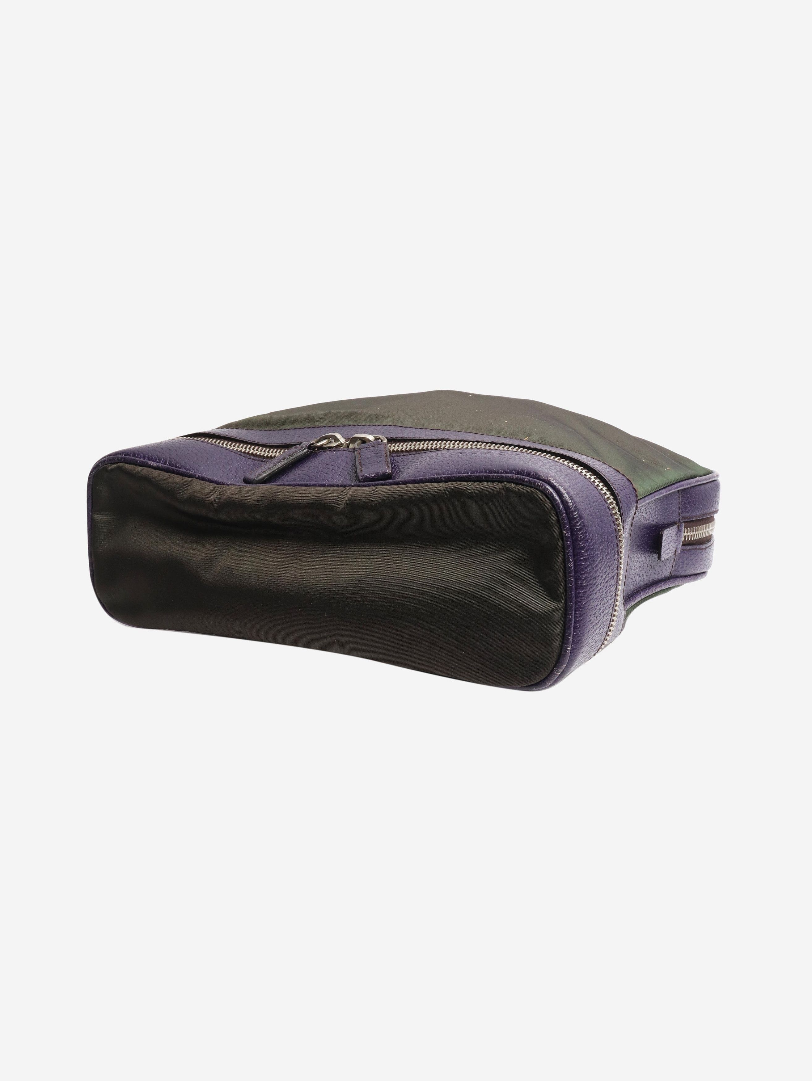 Prada Green and purple Tessuto nylon top handle bag Size ONE SIZE - 4 Thumbnail
