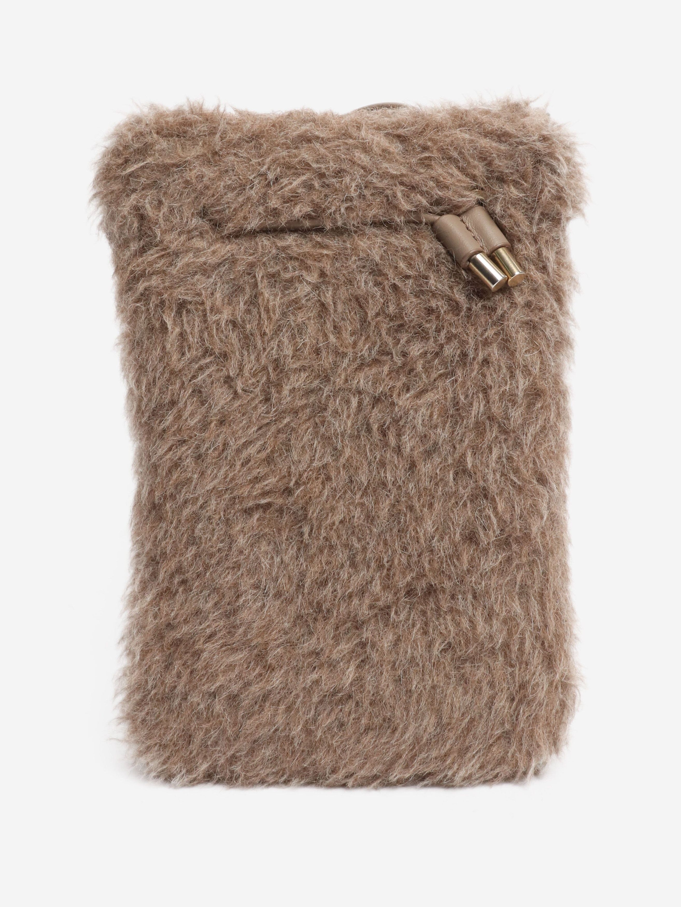 Max Mara Brown Crossy teddy phone pouch Size ONE SIZE - 2 Thumbnail