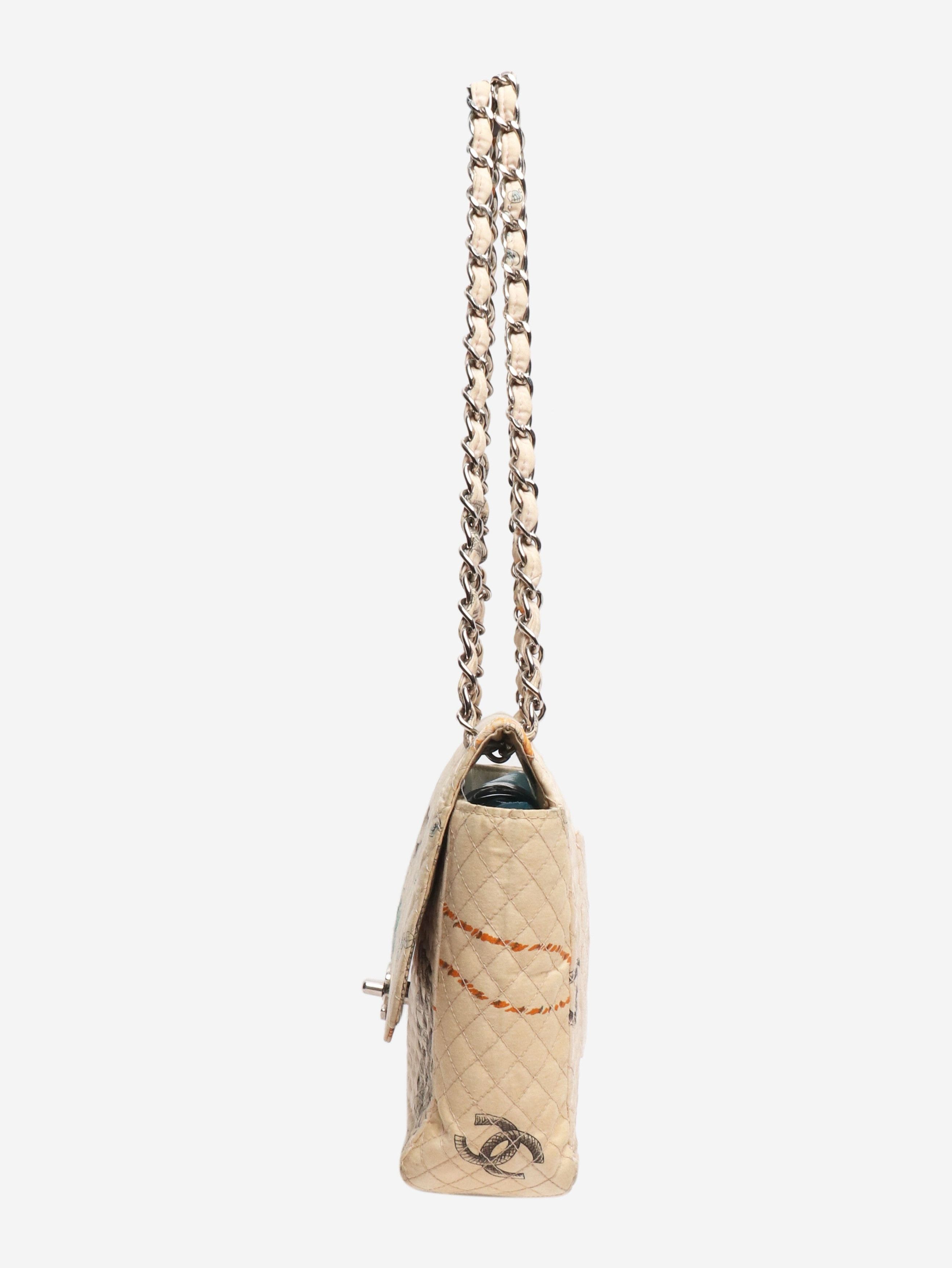 Chanel Neutral vintage 1996 canvas Classic Single Flap bag Size ONE SIZE - 4 Thumbnail