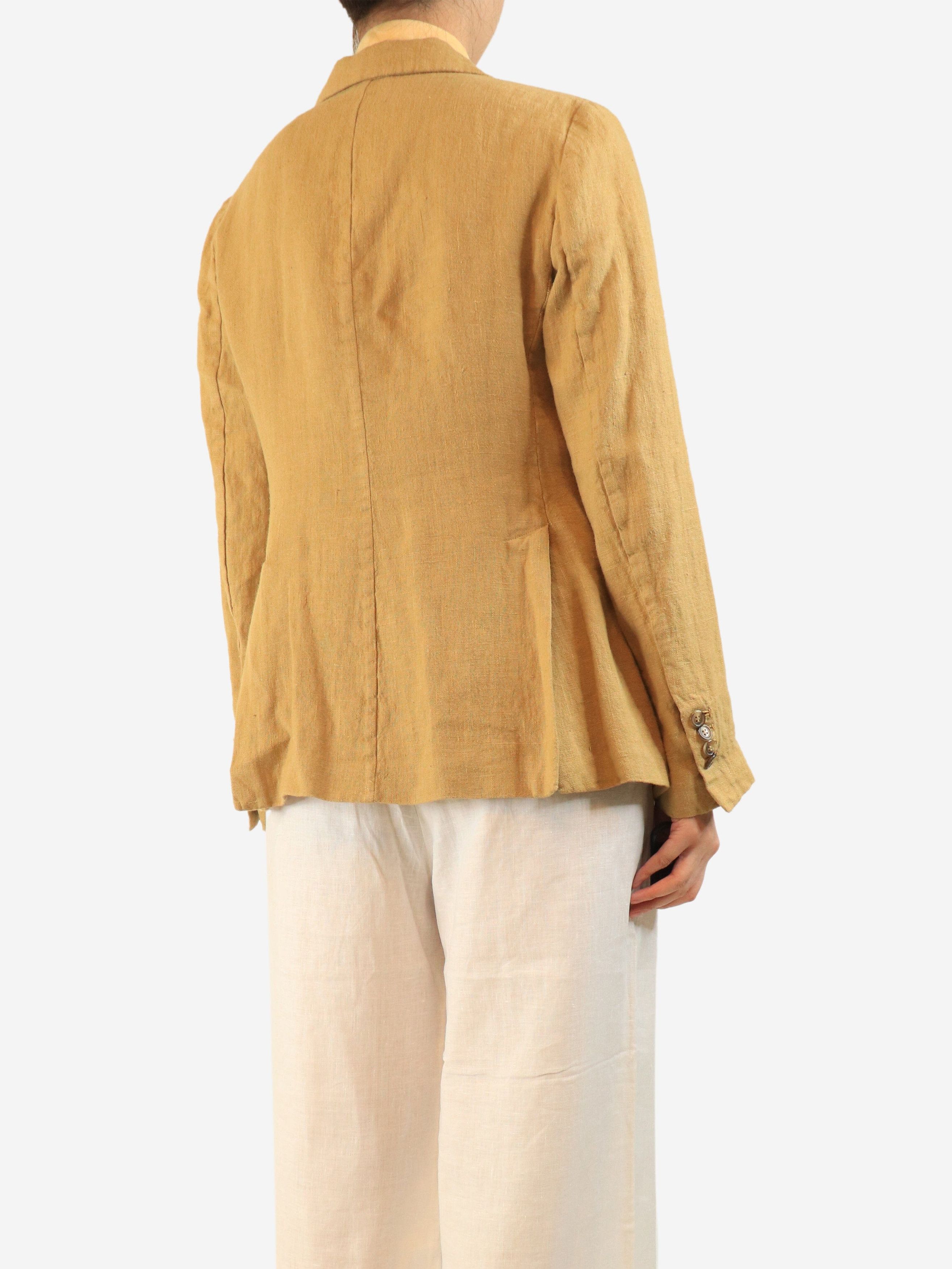 Other Tan double-breasted linen jacket - UK 12 Size M / US 6-8 / IT 42-44 - 3 Thumbnail