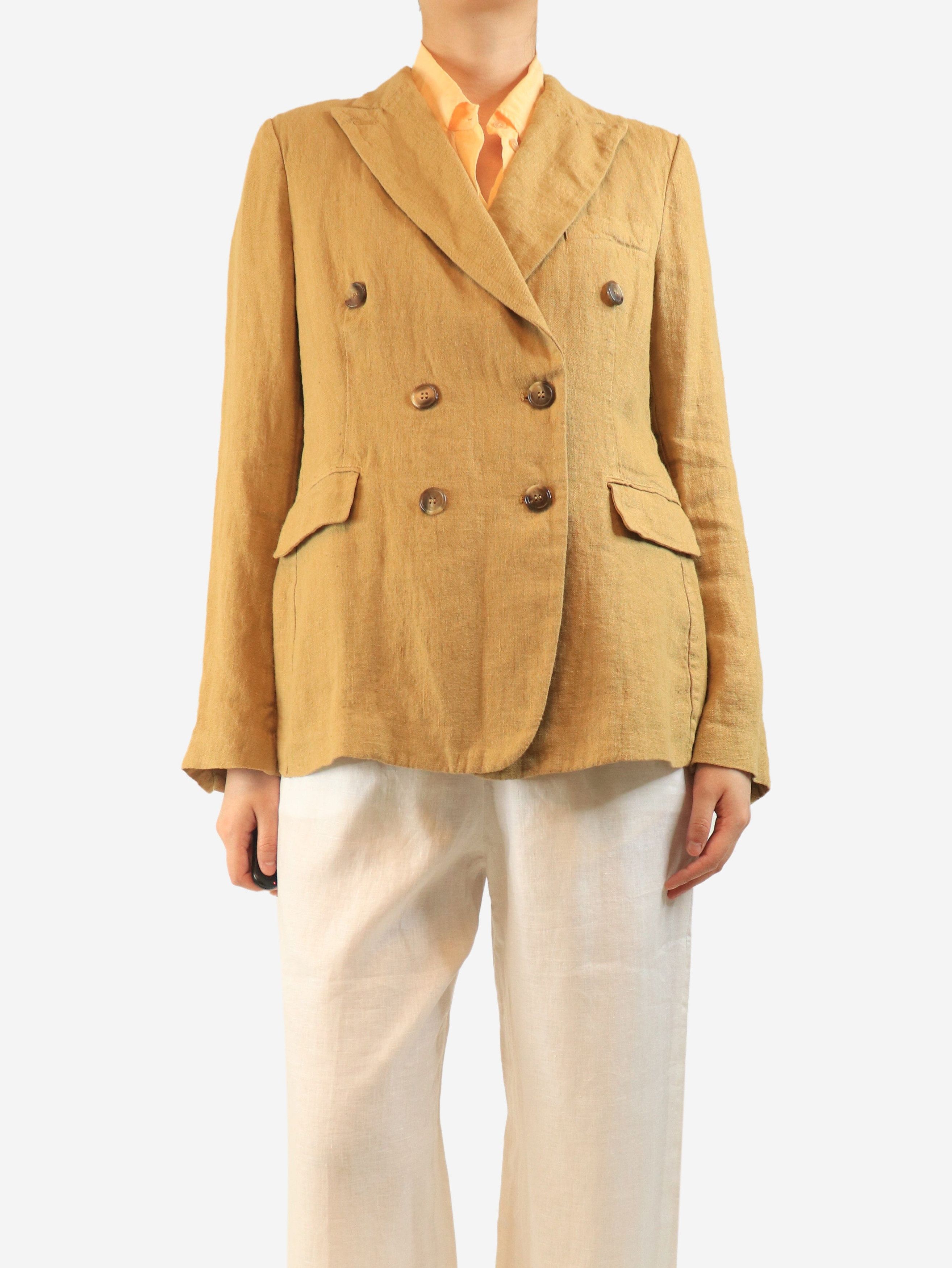 Other Tan double-breasted linen jacket - UK 12 Size M / US 6-8 / IT 42-44 - 2 Thumbnail