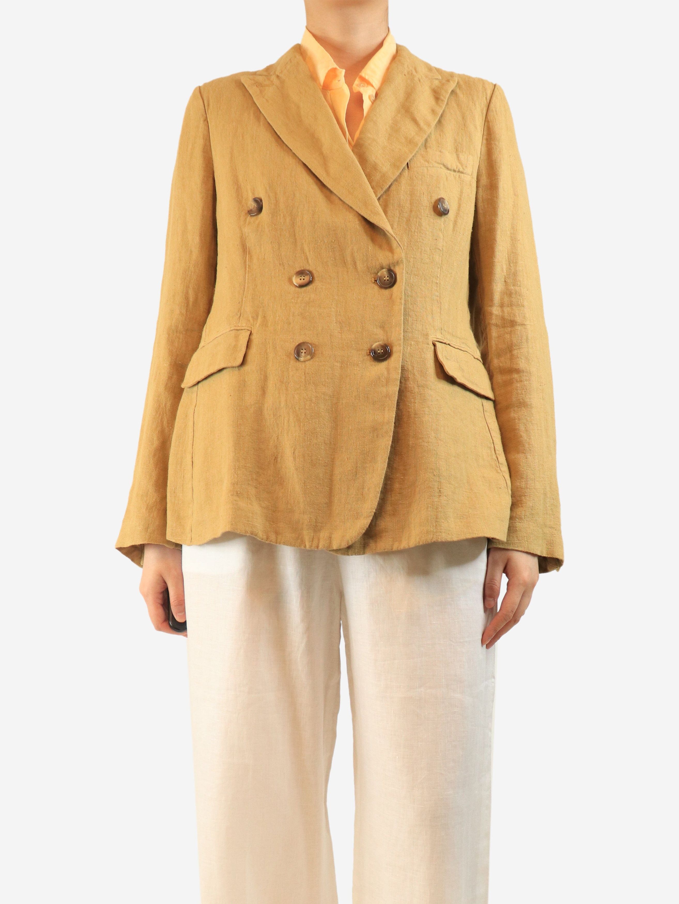 Other Tan double-breasted linen jacket - UK 12 Size M / US 6-8 / IT 42-44 - 4 Thumbnail