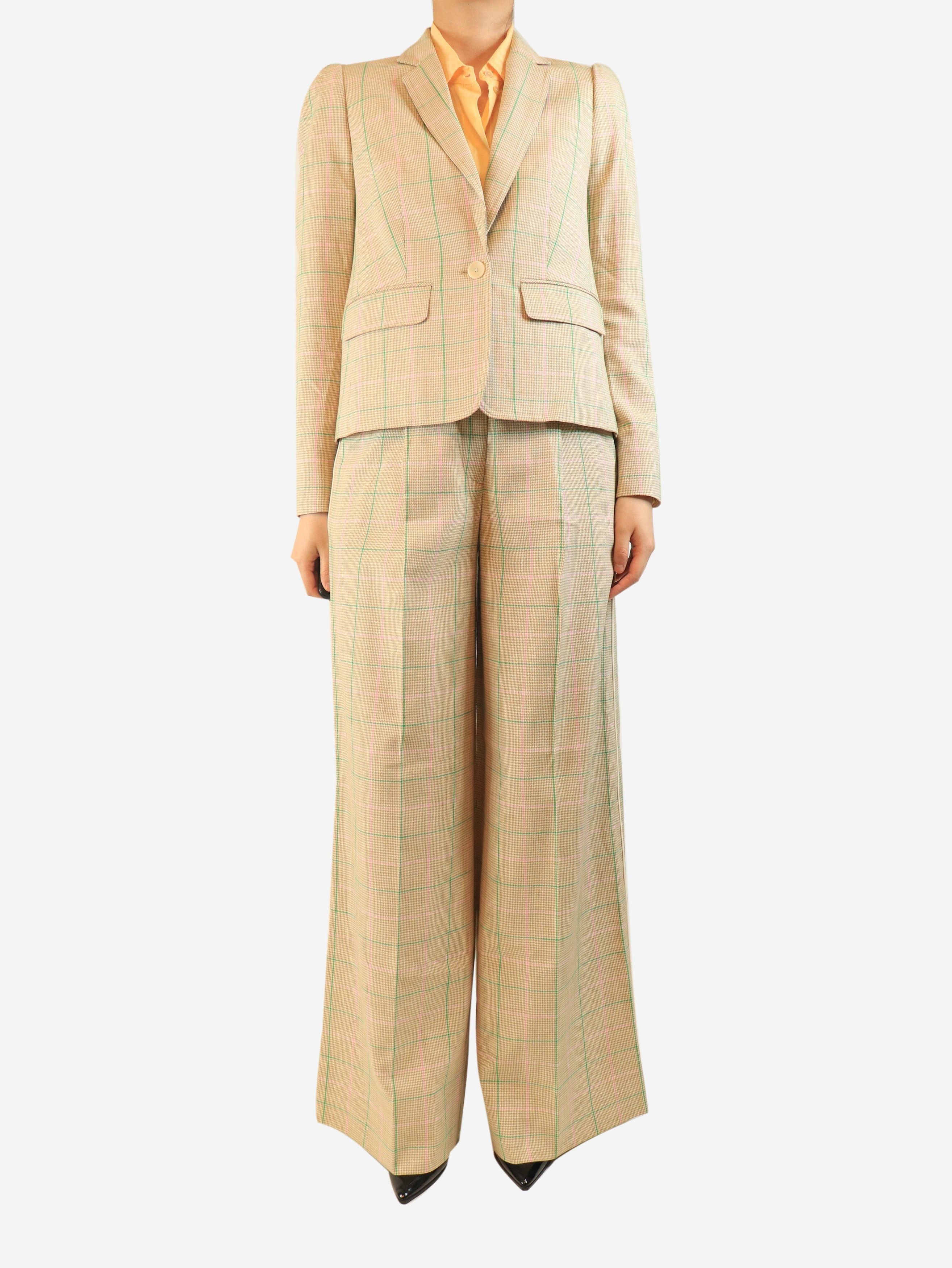 Other Beige houndstooth blazer and trousers set - UK 10 Size 28" / US 6 / IT 42 - 2 Thumbnail