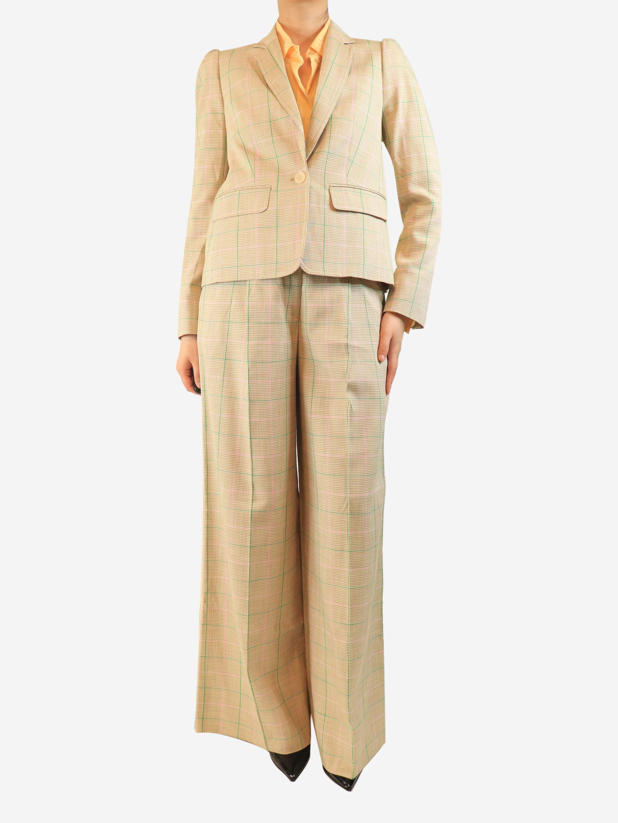 Other Beige houndstooth blazer and trousers set - UK 10 Size 28" / US 6 / IT 42 - 4 Thumbnail