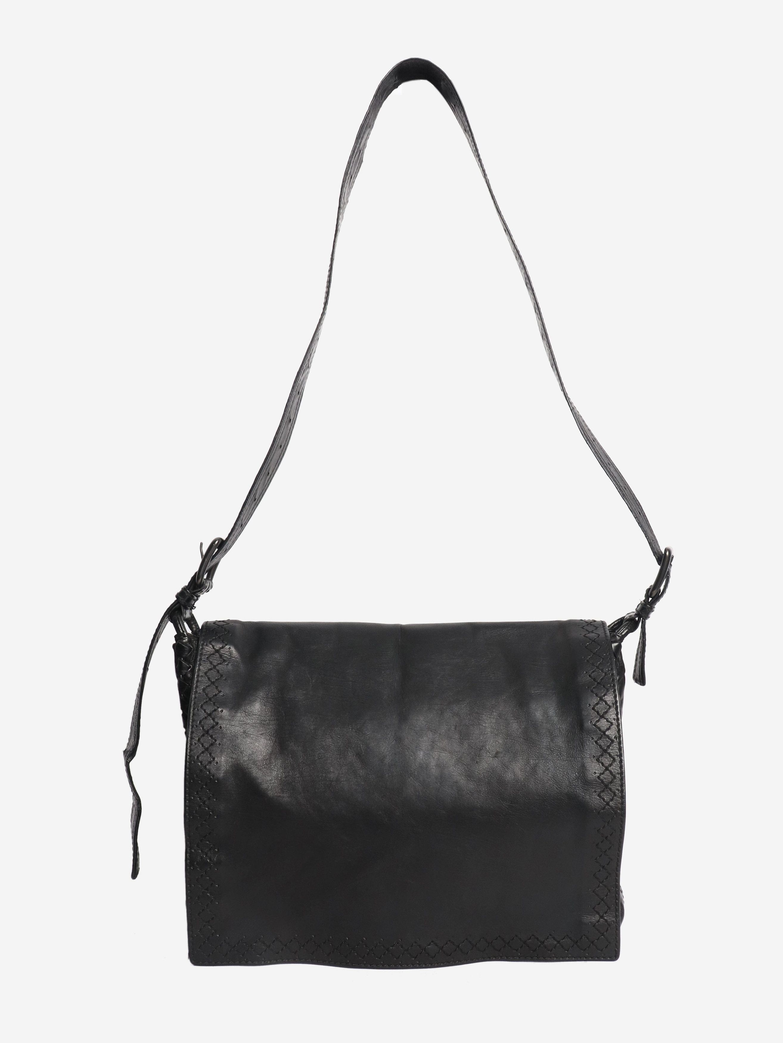 Bottega Veneta Black leather Messenger bag Size ONE SIZE - 2 Thumbnail