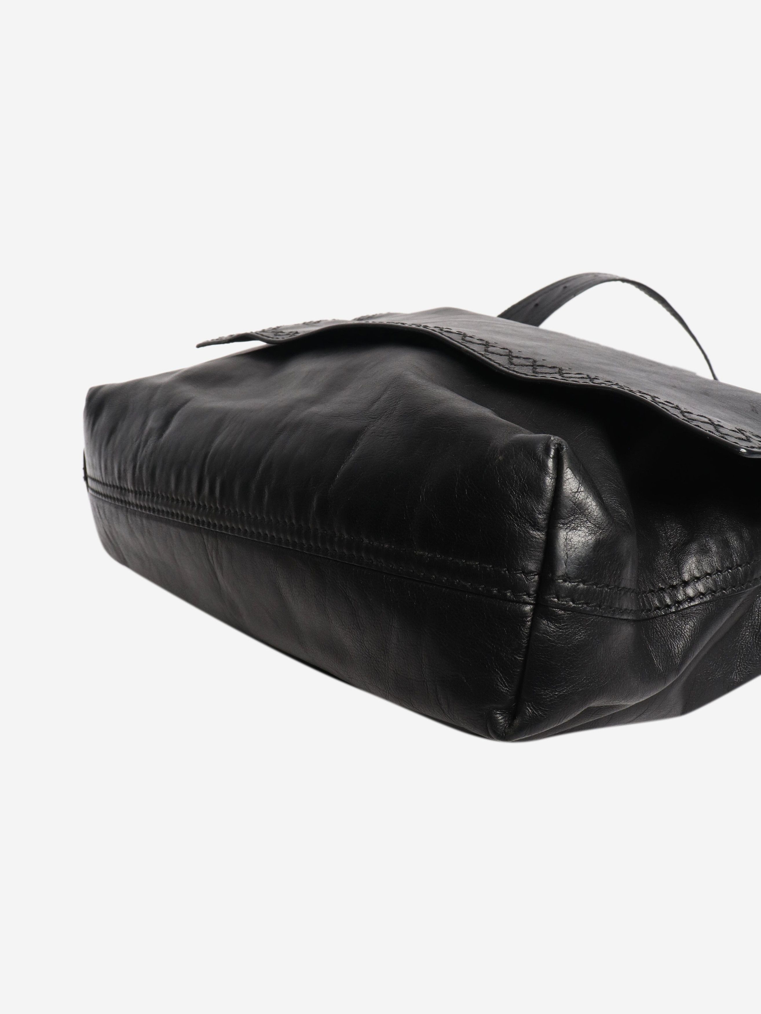 Bottega Veneta Black leather Messenger bag Size ONE SIZE - 4 Thumbnail