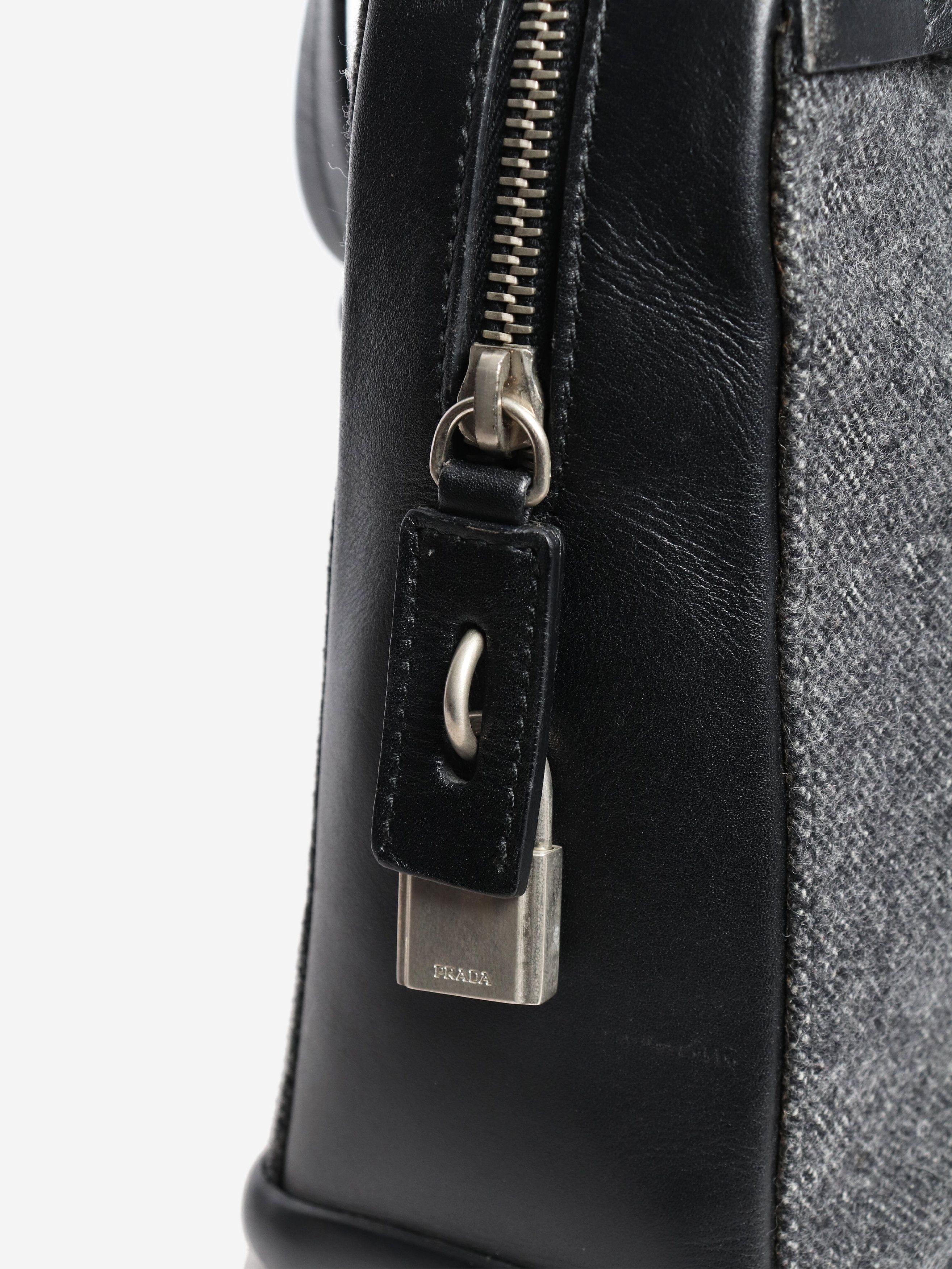 Prada Dark grey wool and leather top handle bag Size ONE SIZE - 5 Thumbnail