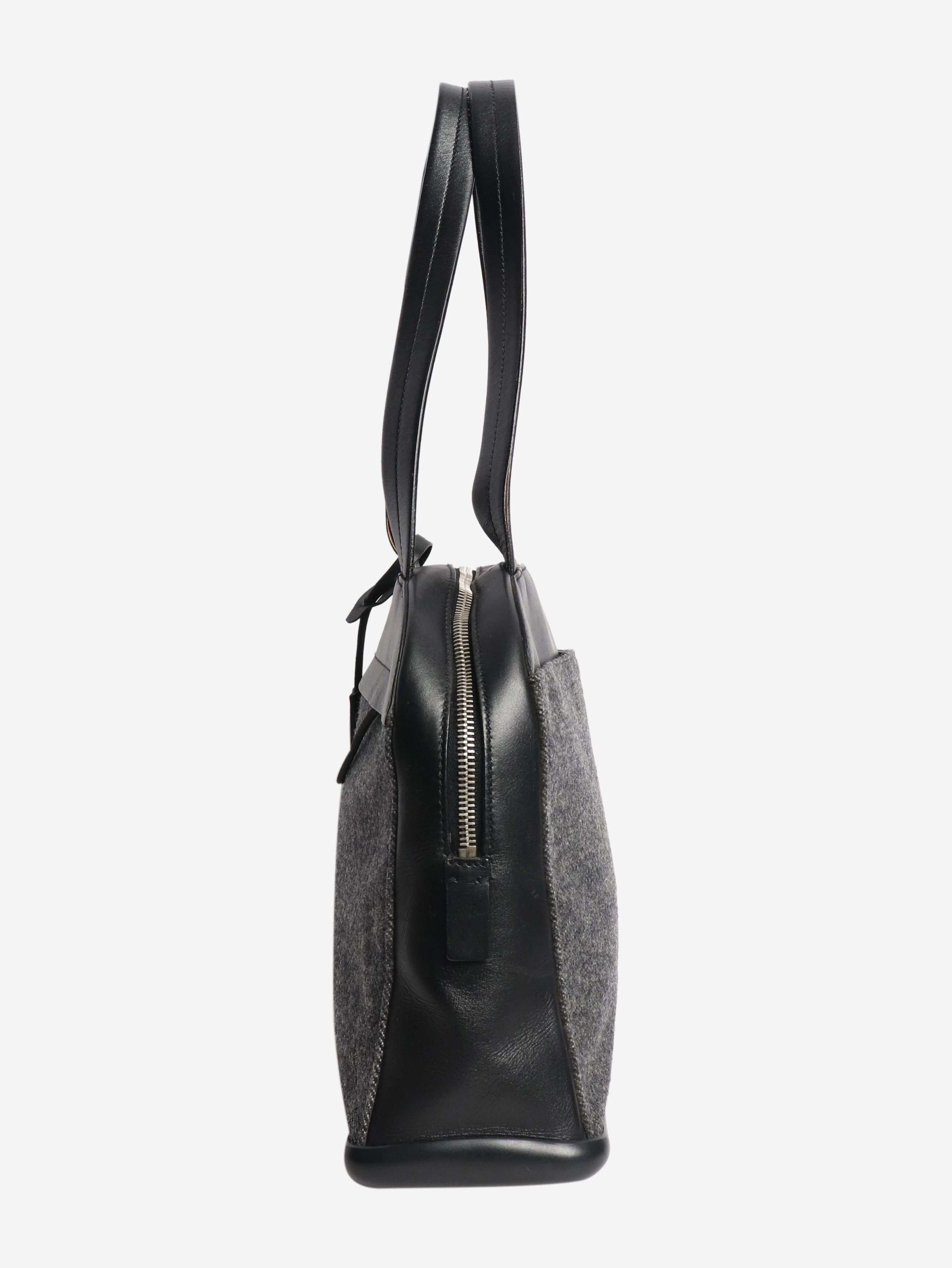 Prada Dark grey wool and leather top handle bag Size ONE SIZE - 2 Thumbnail